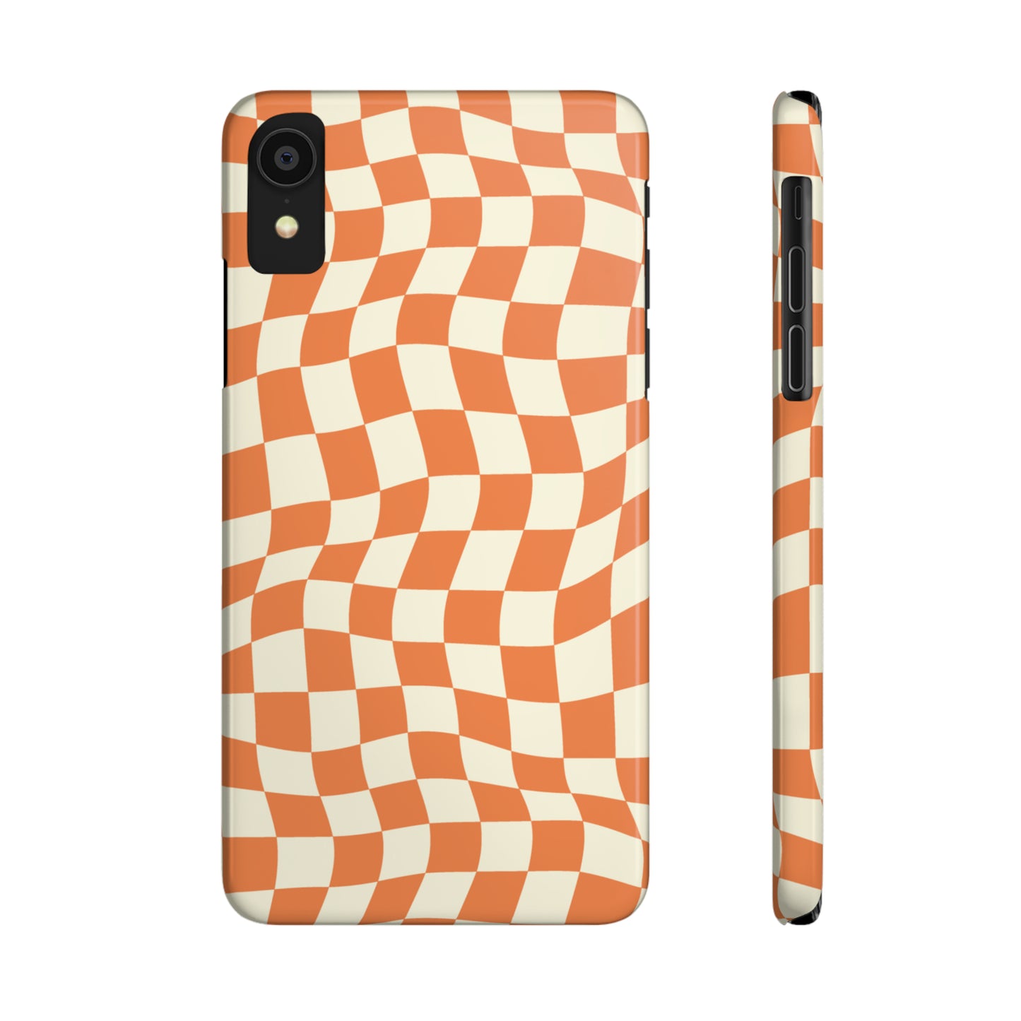 Retro Orange Peel Crazy Checkers Snap Case