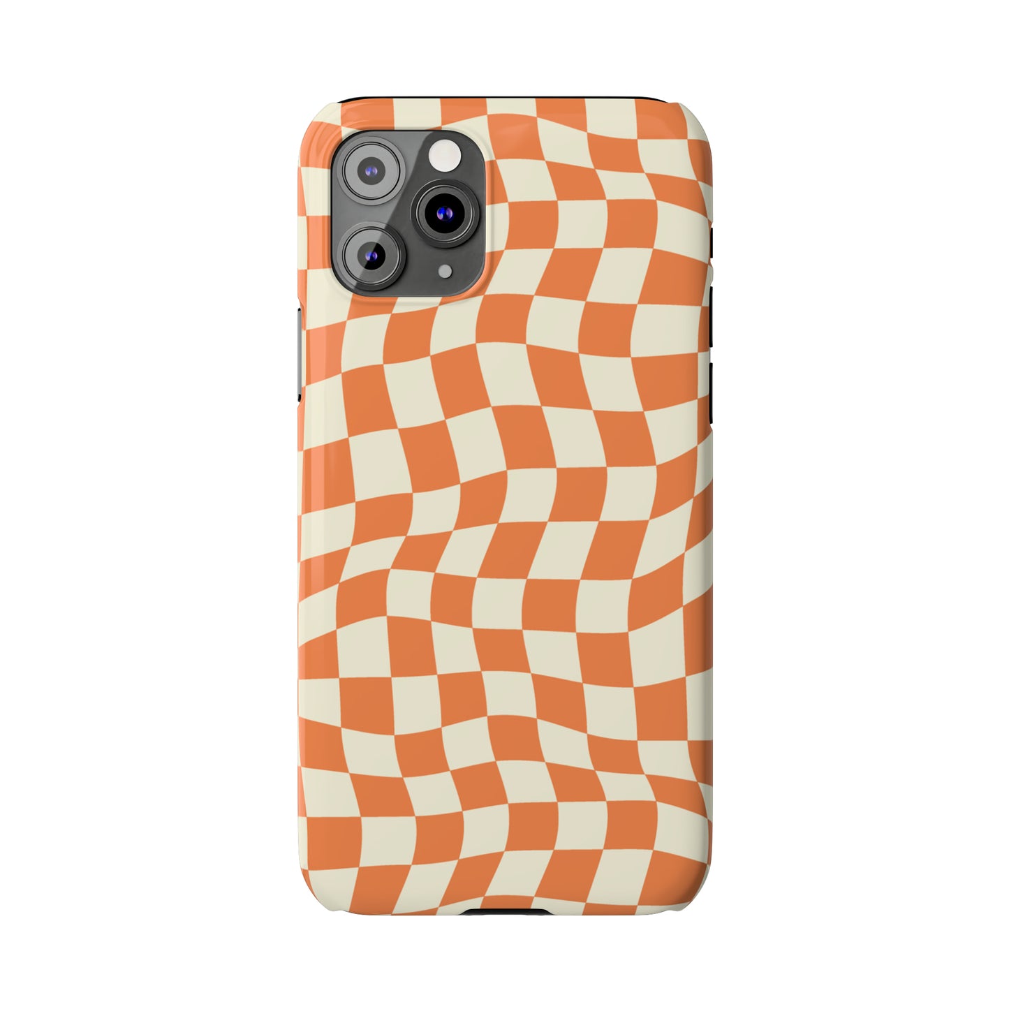 Retro Orange Peel Crazy Checkers Snap Case