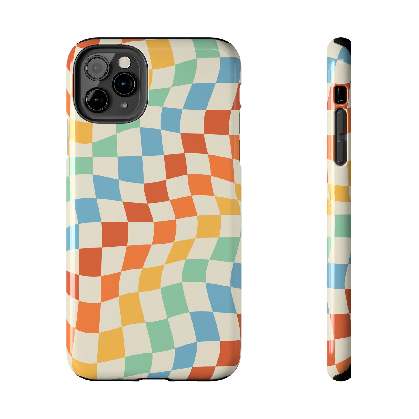 Retro Crazy Checkers Tough iPhone Case