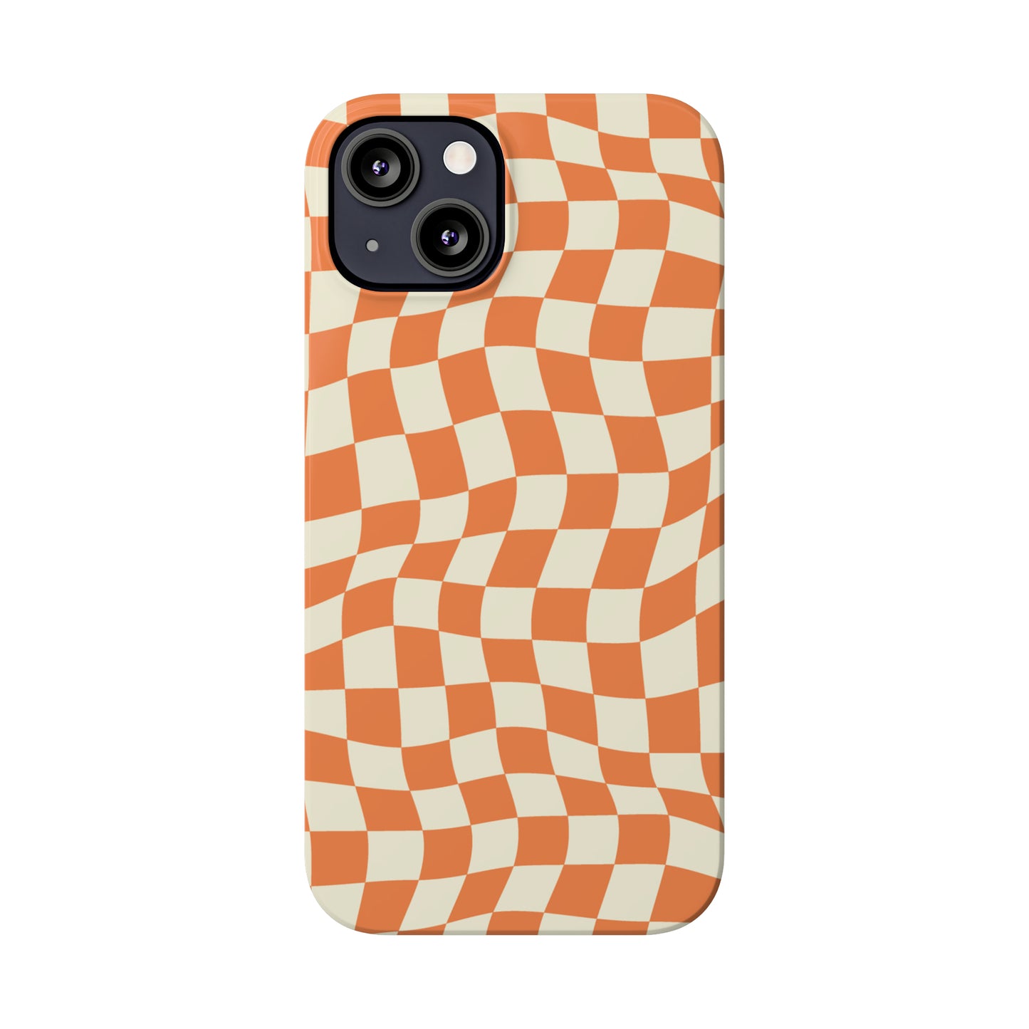 Retro Orange Peel Crazy Checkers Snap Case