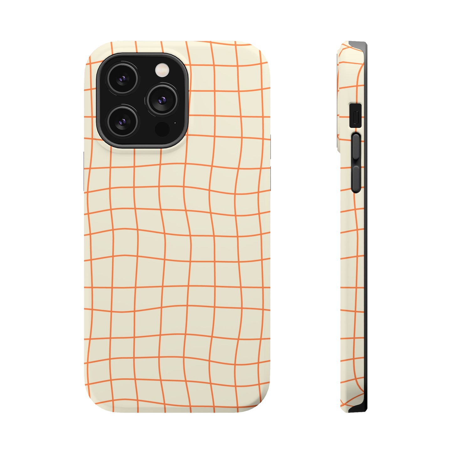 Soft Beige Dizzy Grid MagSafe Tough Case