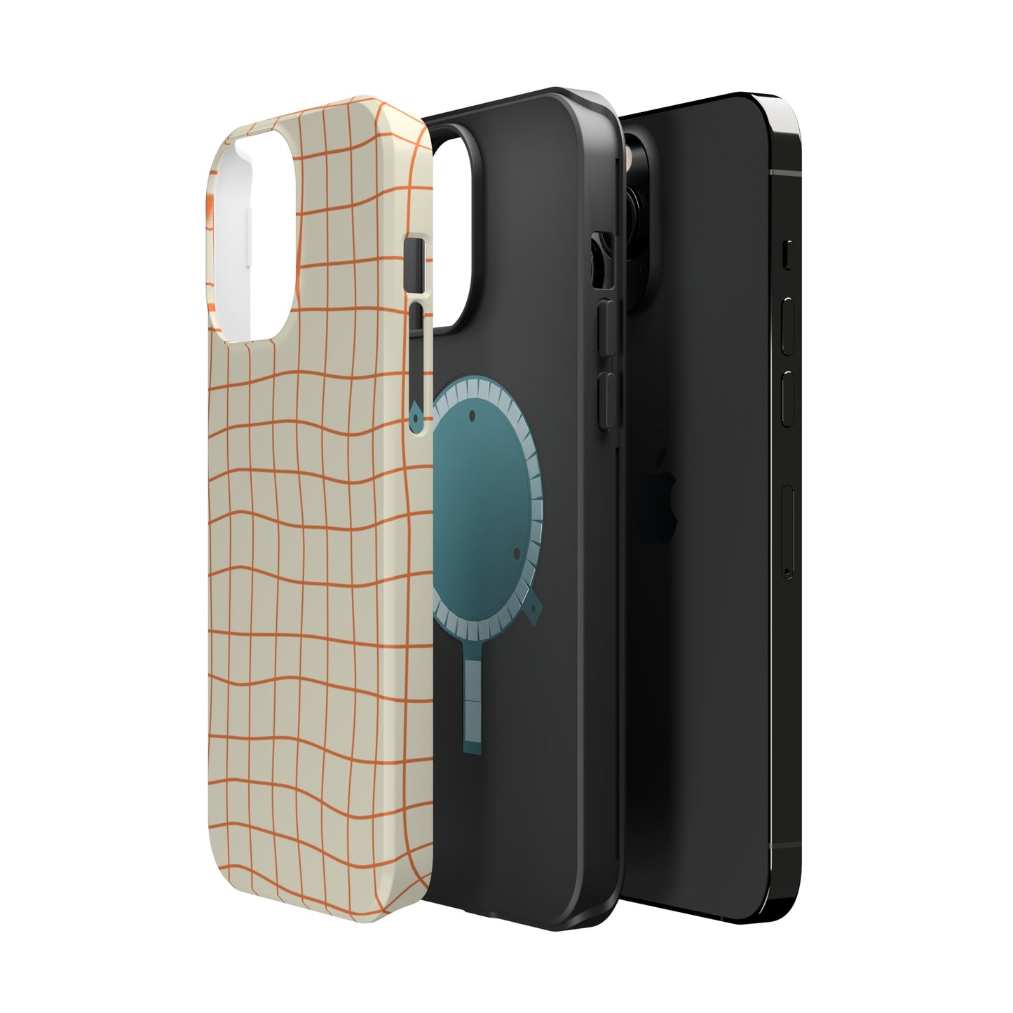 Soft Beige Dizzy Grid MagSafe Tough Case