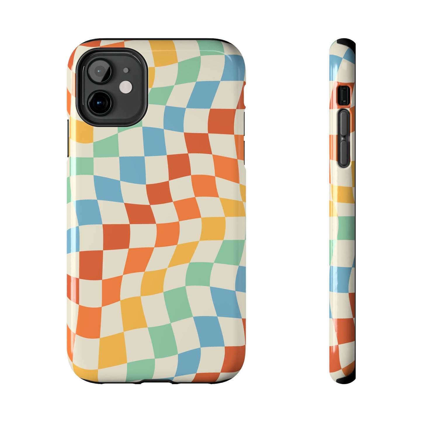 Retro Crazy Checkers Tough iPhone Case