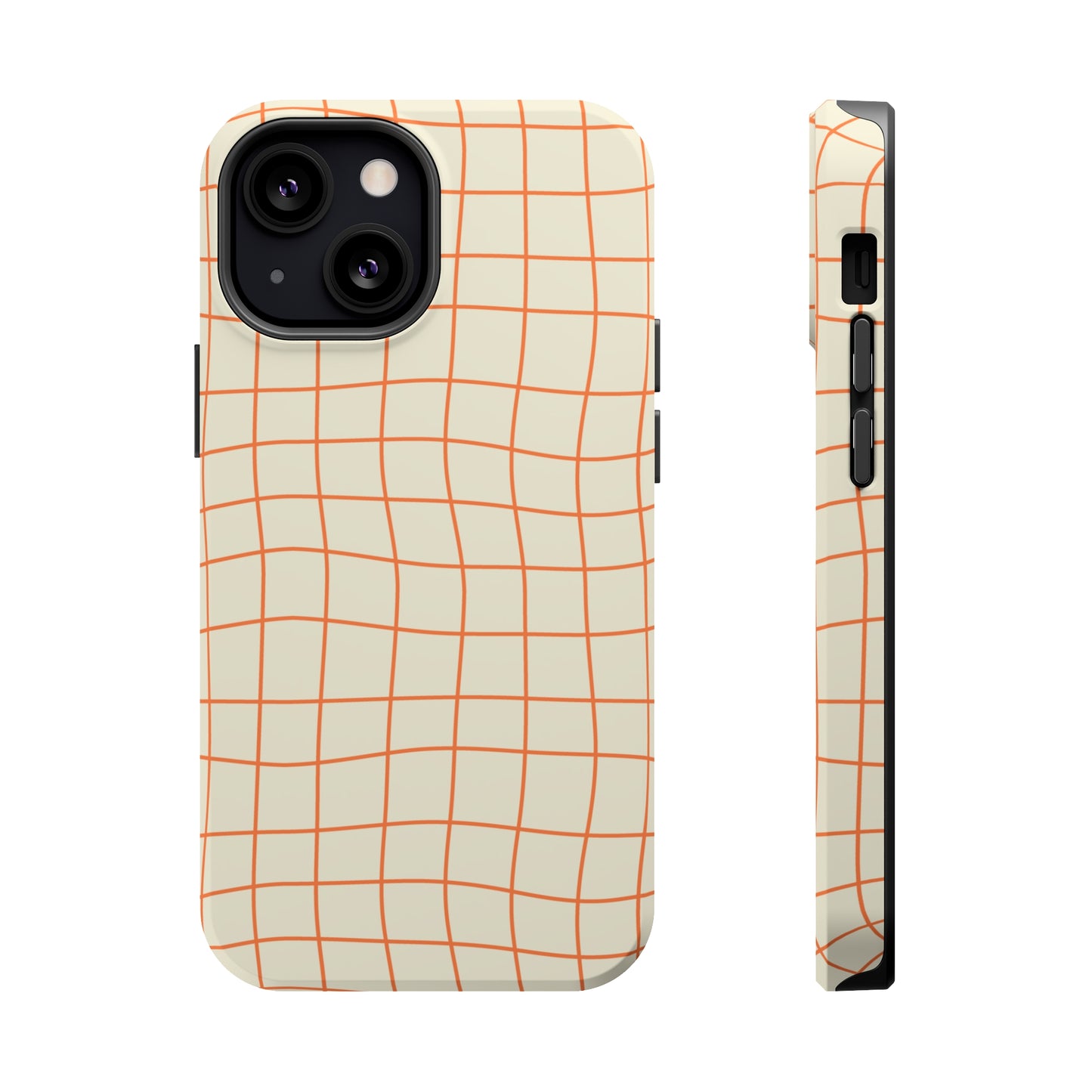 Soft Beige Dizzy Grid MagSafe Tough Case
