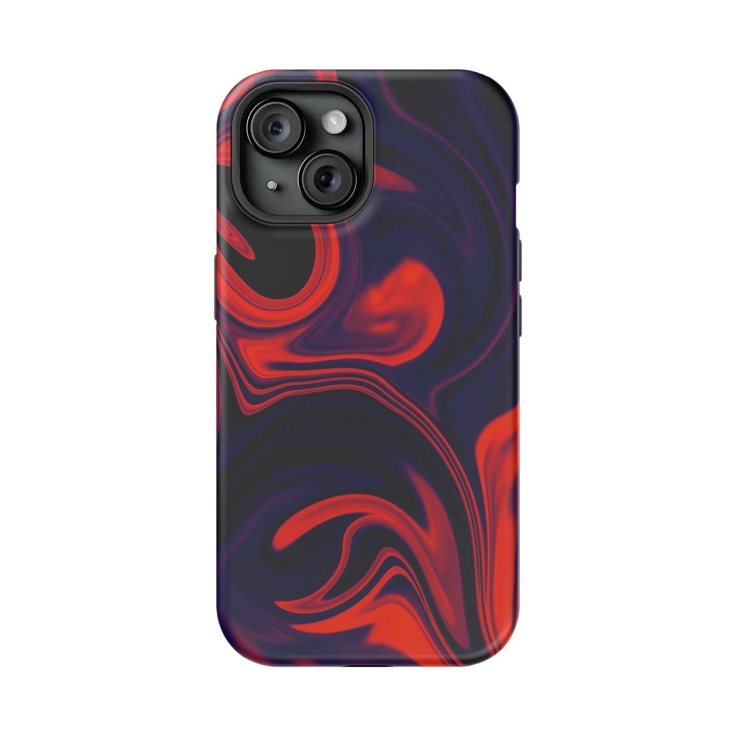 Orange & Navy blue liquid marble pattern MagSafe Tough Case