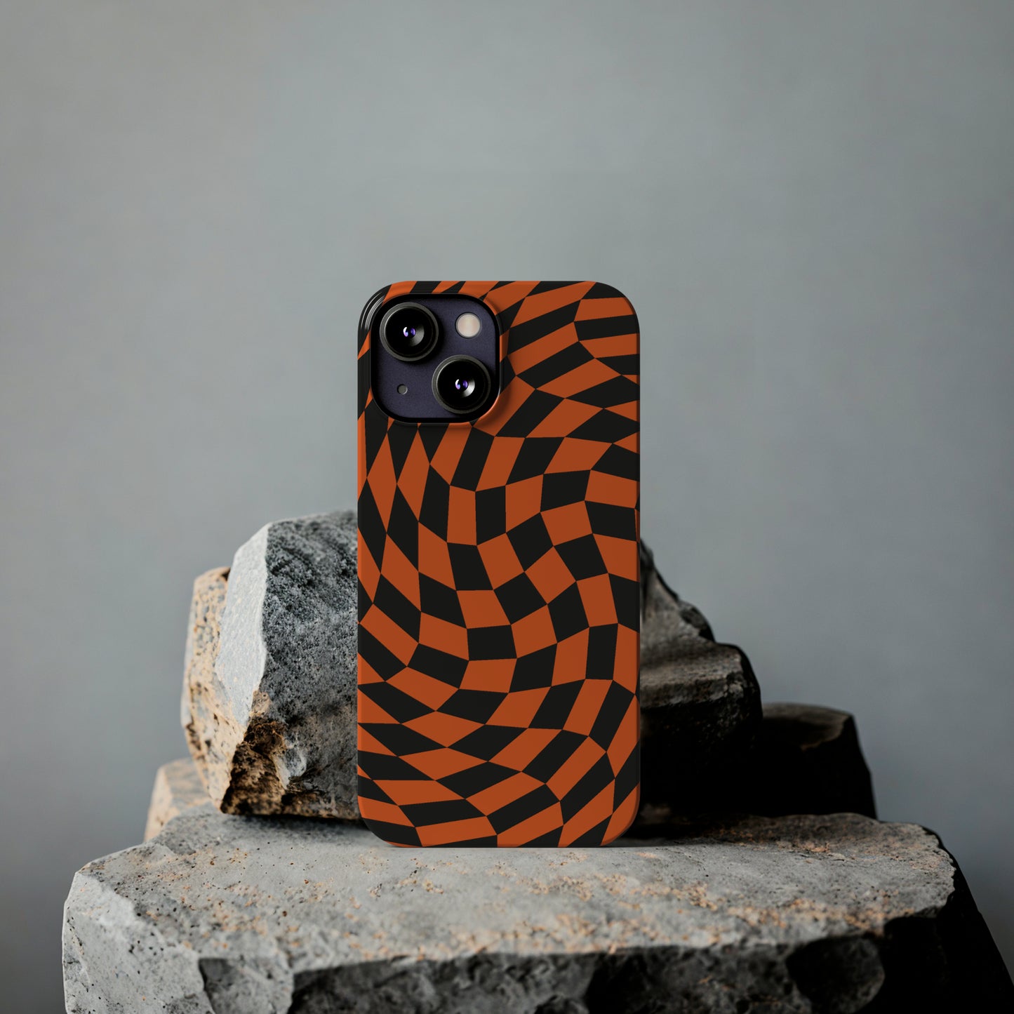 Orange Crazy Checkers Snap Case