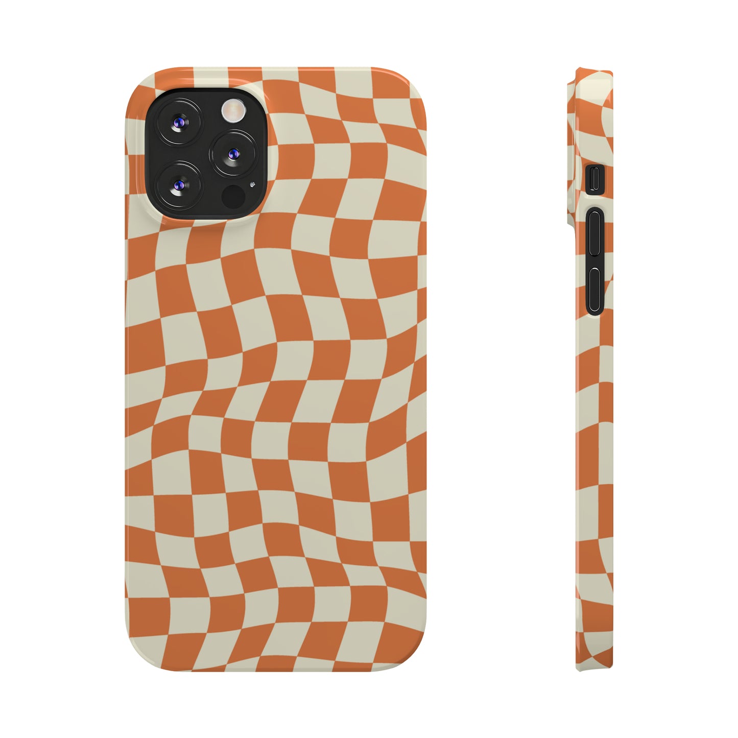 Retro Orange Peel Crazy Checkers Snap Case