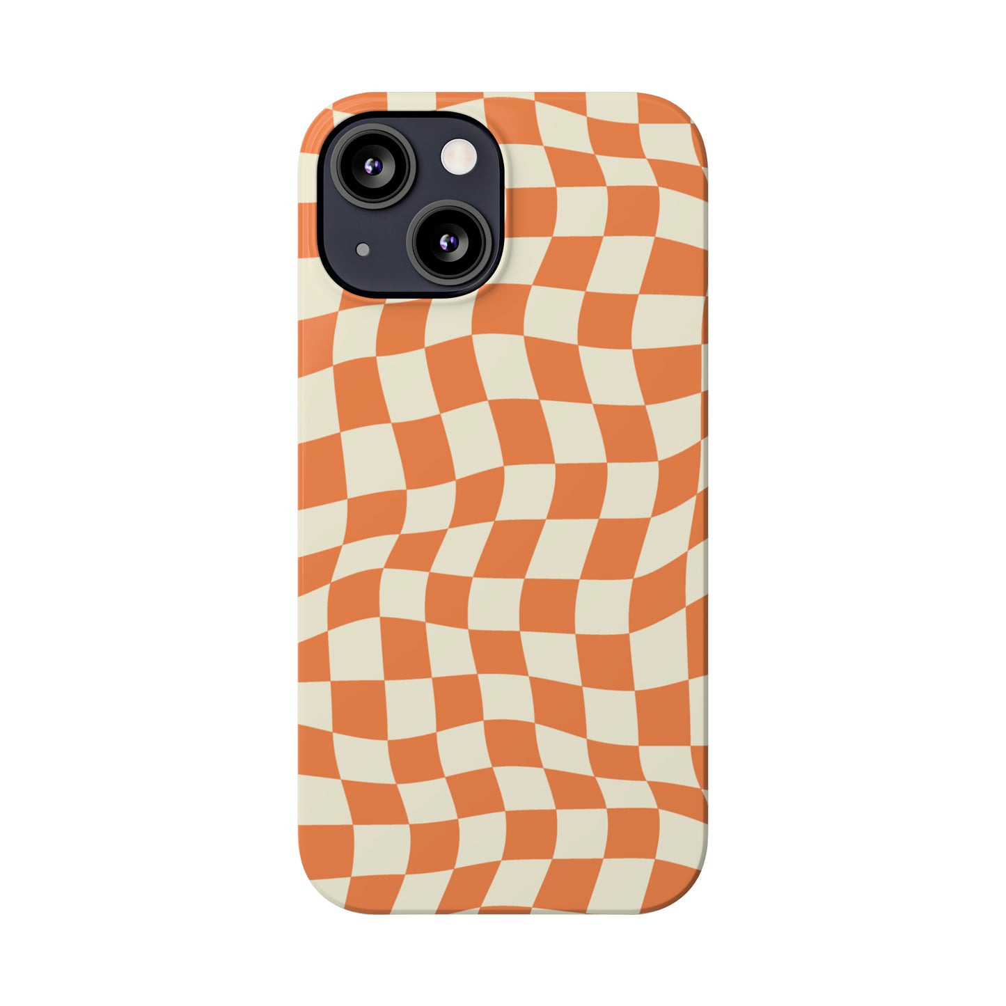 Retro Orange Peel Crazy Checkers Snap Case
