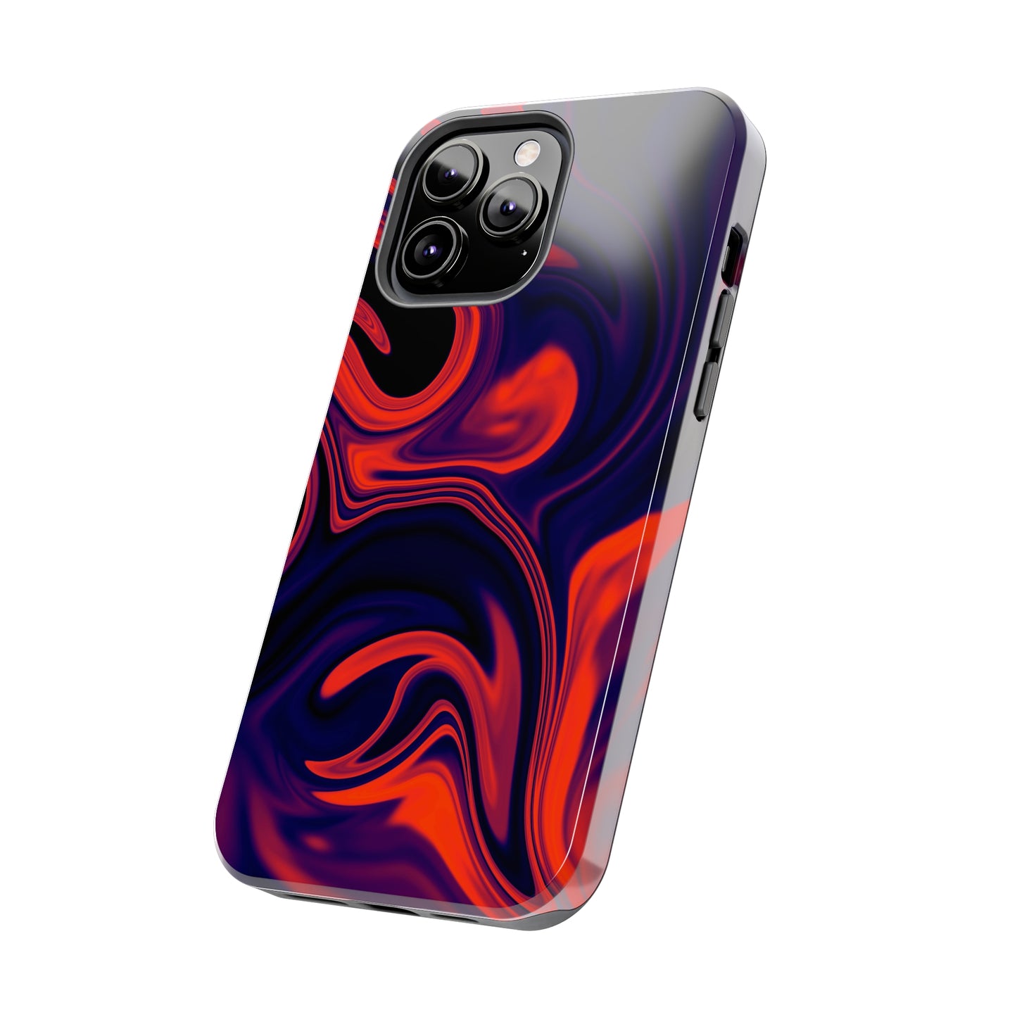 Orange & Navy blue liquid marble pattern Tough Case