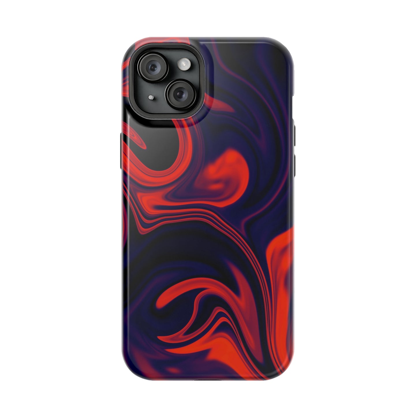 Orange & Navy blue liquid marble pattern MagSafe Tough Case