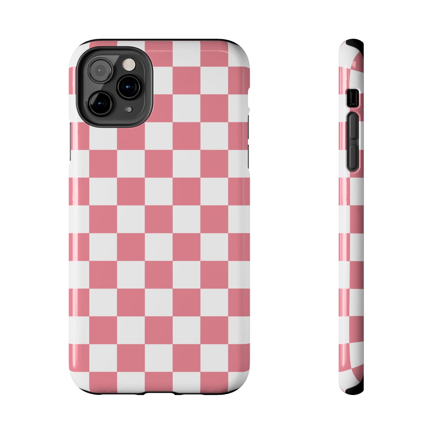 Pink Checkers Tough iPhone Case