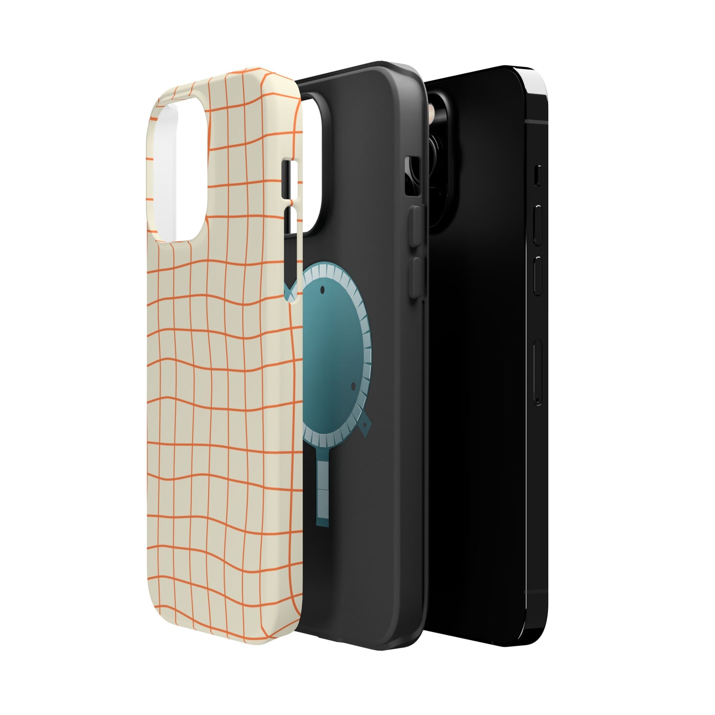 Soft Beige Dizzy Grid MagSafe Tough Case
