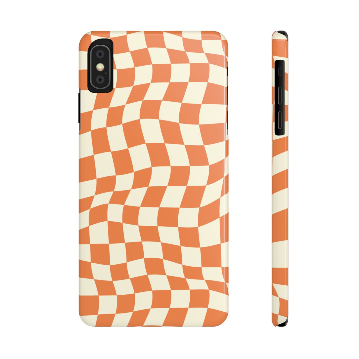 Retro Orange Peel Crazy Checkers Snap Case