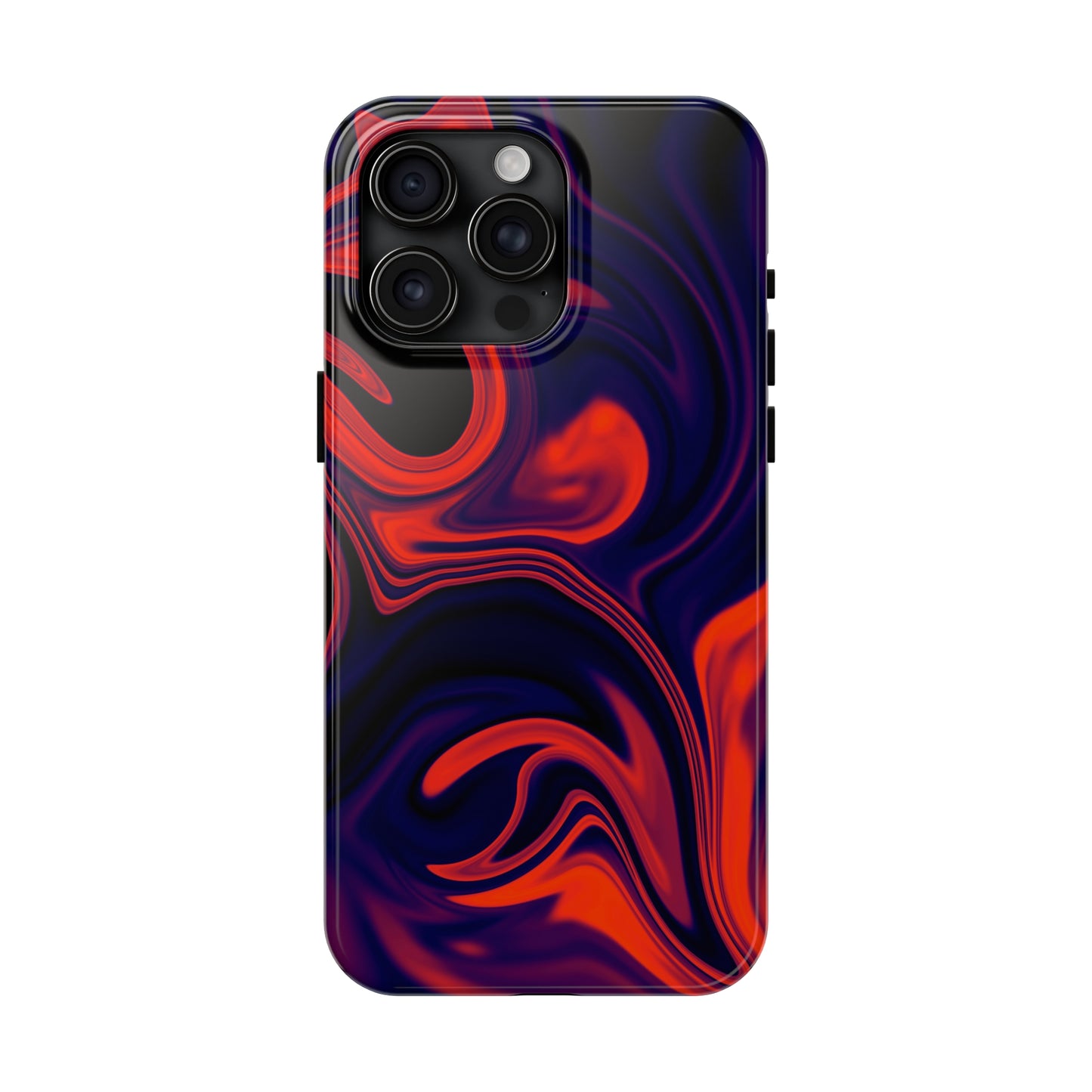 Orange & Navy blue liquid marble pattern Tough Case