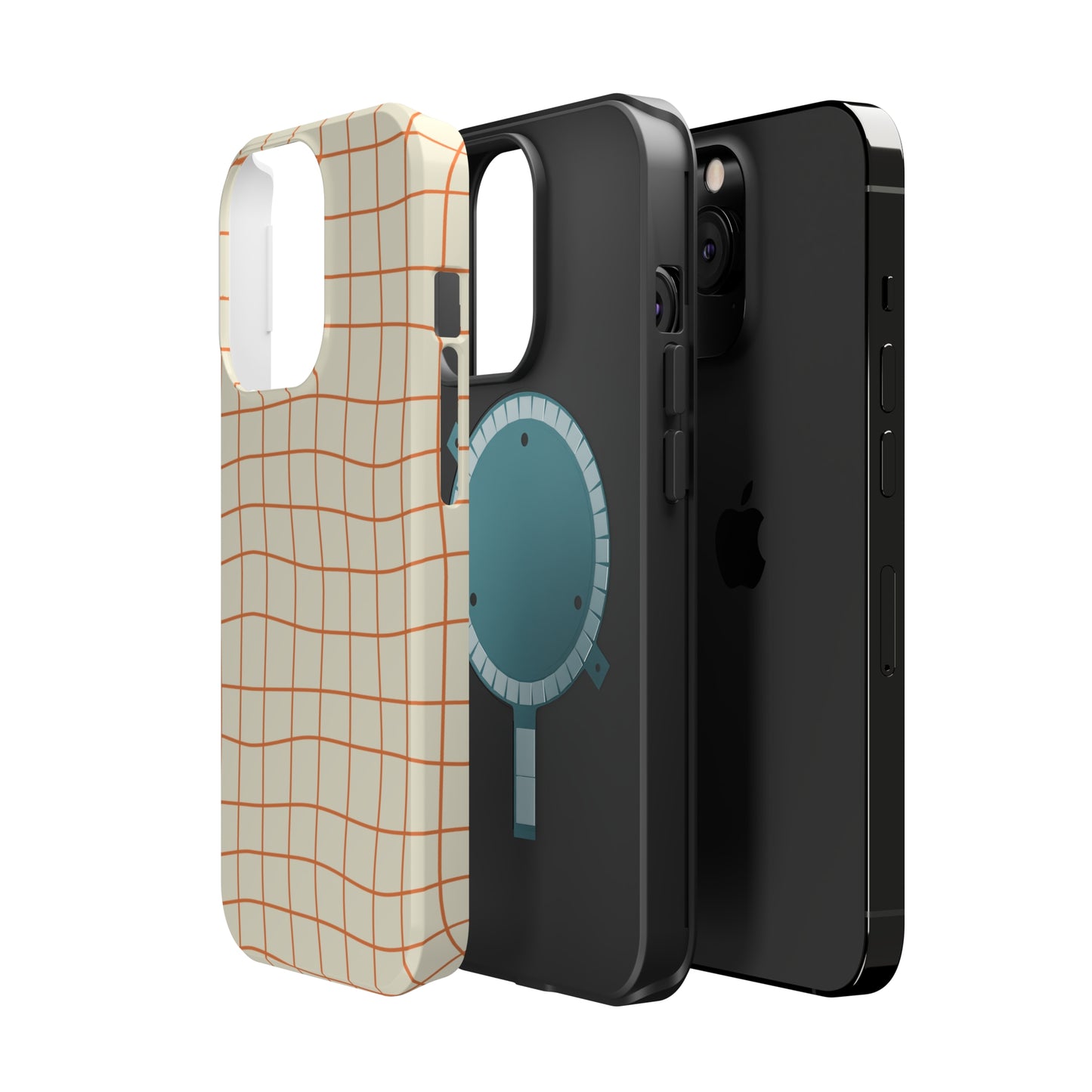 Soft Beige Dizzy Grid MagSafe Tough Case
