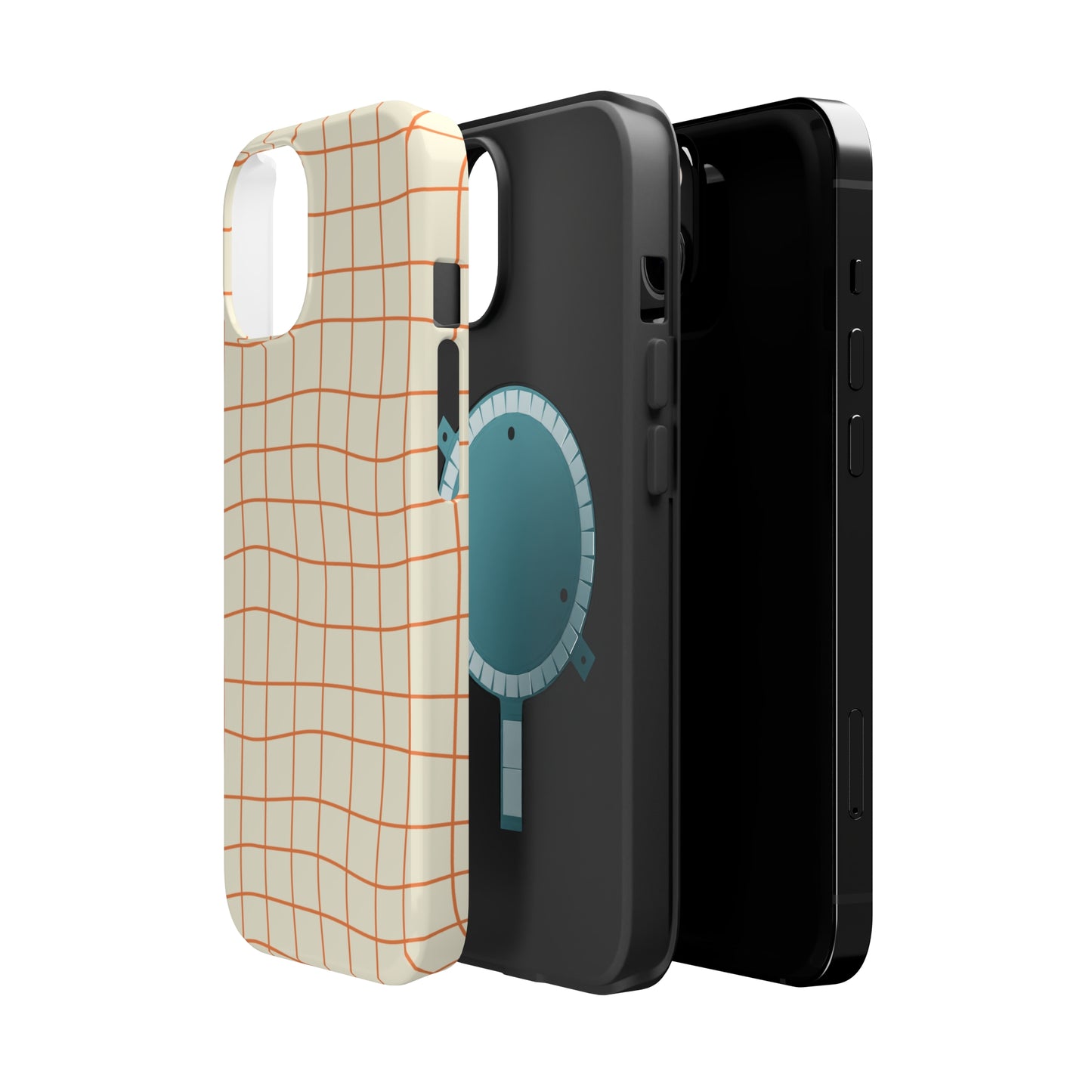Soft Beige Dizzy Grid MagSafe Tough Case