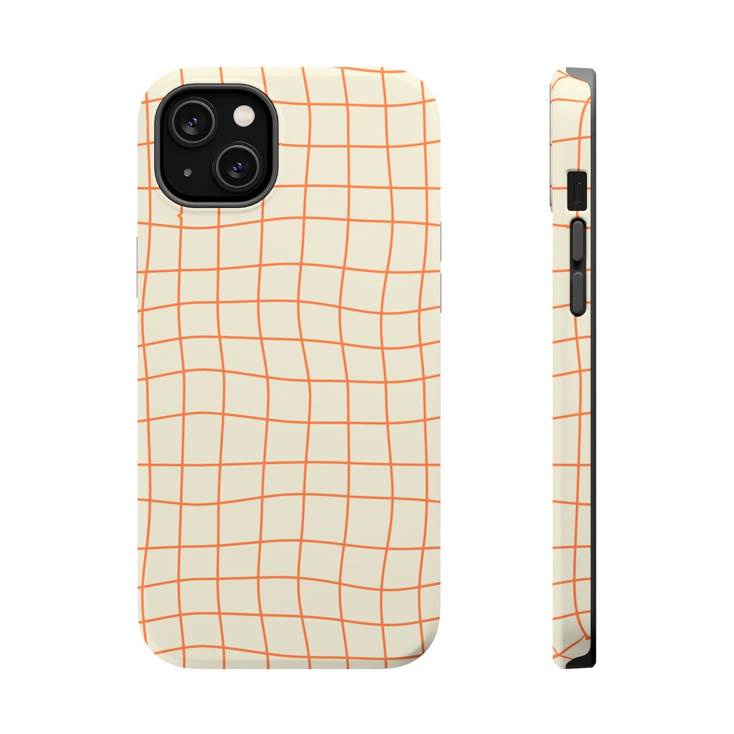 Soft Beige Dizzy Grid MagSafe Tough Case