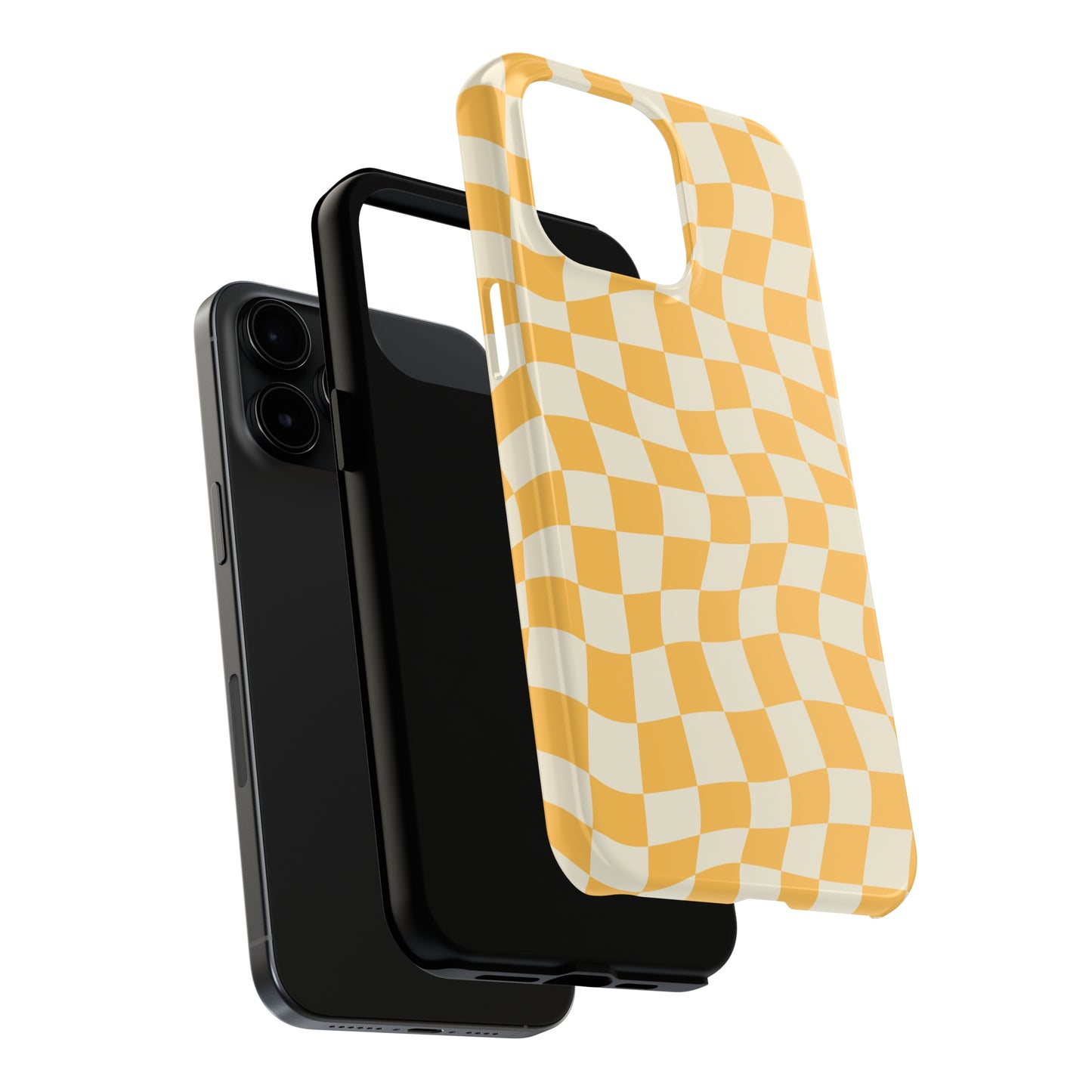 Lime Crazy Checkers Tough iPhone Case