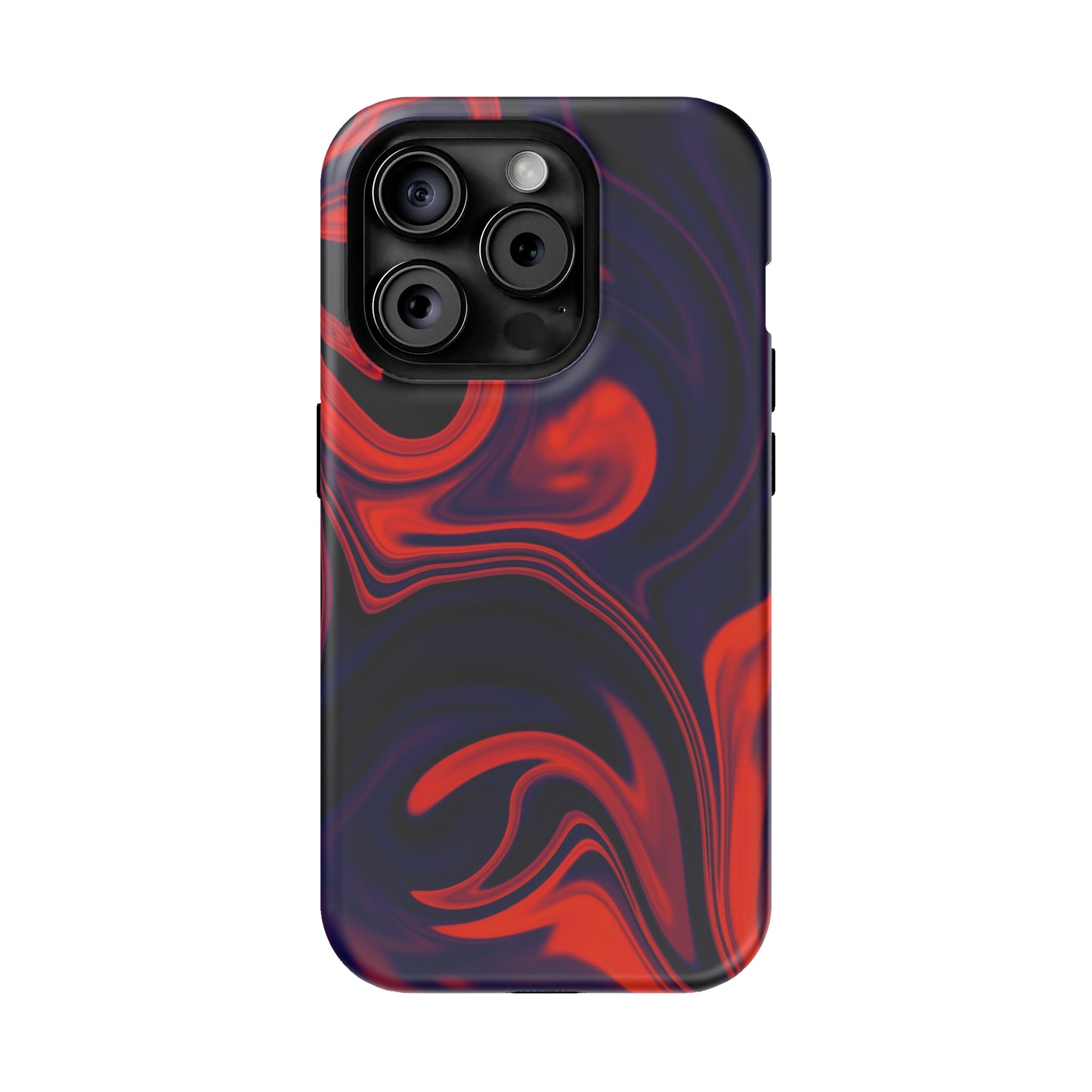 Orange & Navy blue liquid marble pattern MagSafe Tough Case