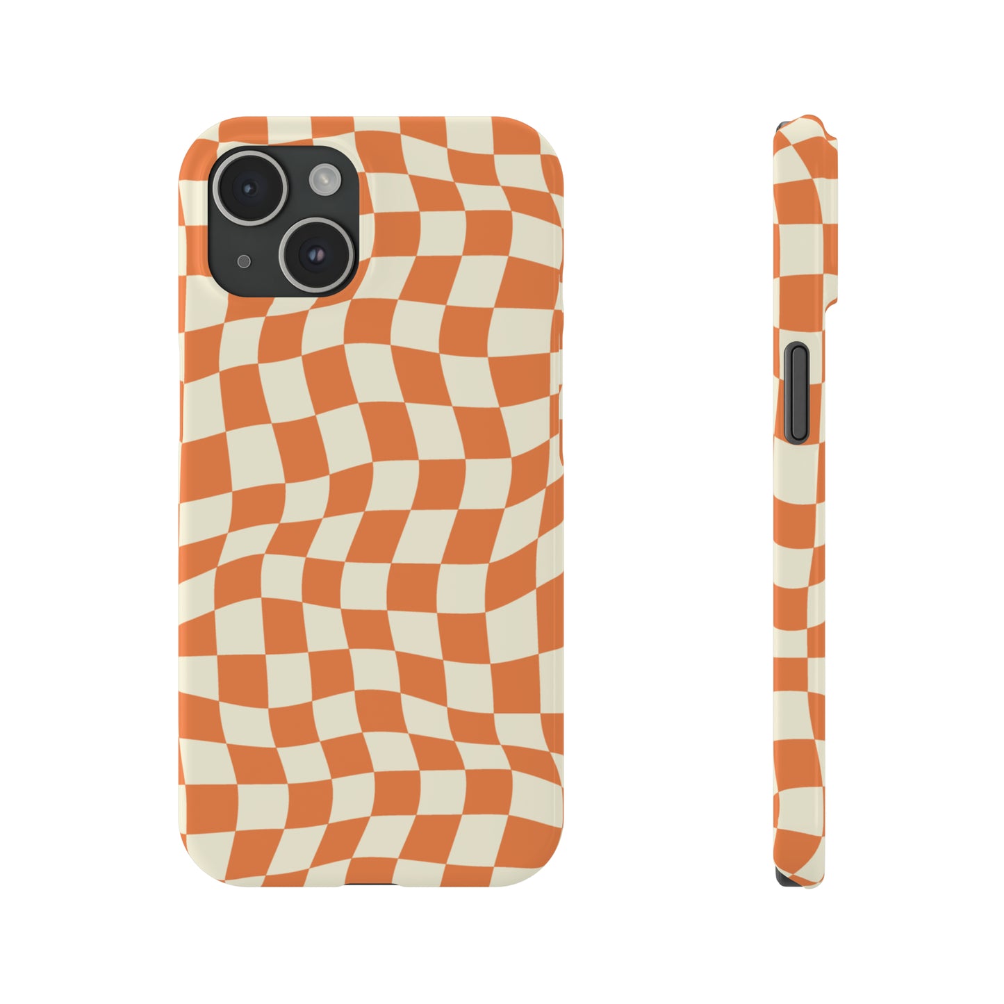 Retro Orange Peel Crazy Checkers Snap Case