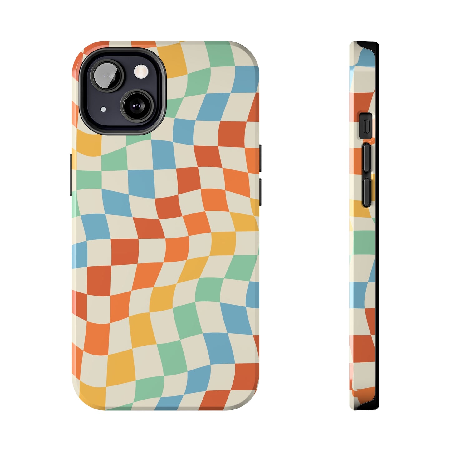 Retro Crazy Checkers Tough iPhone Case