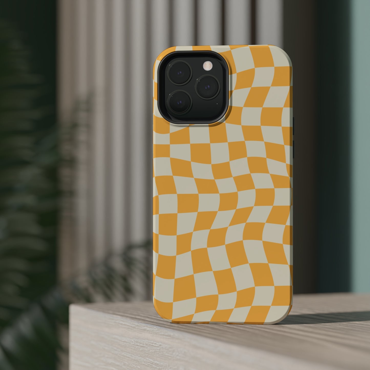 Lime Crazy Checkers MagSafe Tough Case
