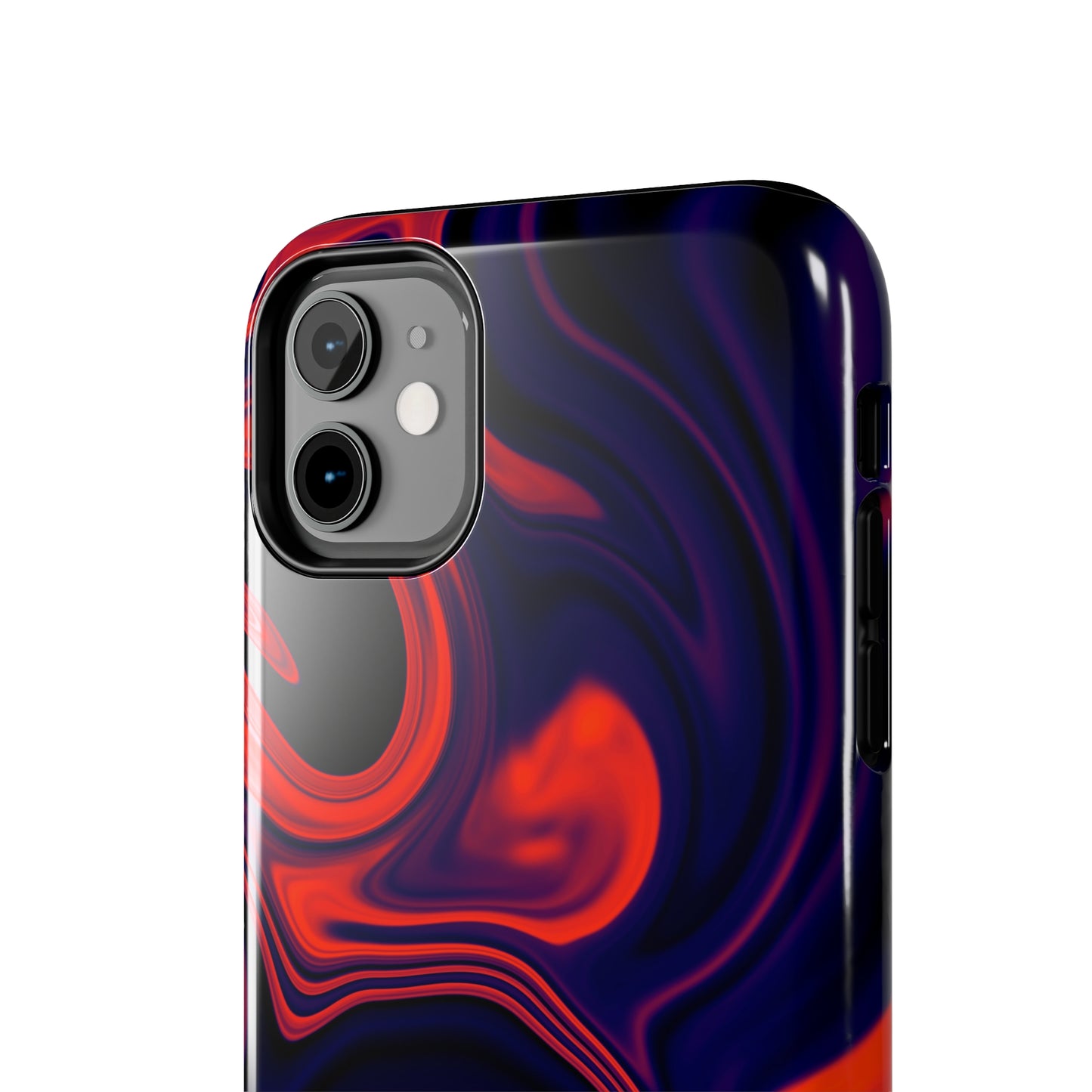 Orange & Navy blue liquid marble pattern Tough Case