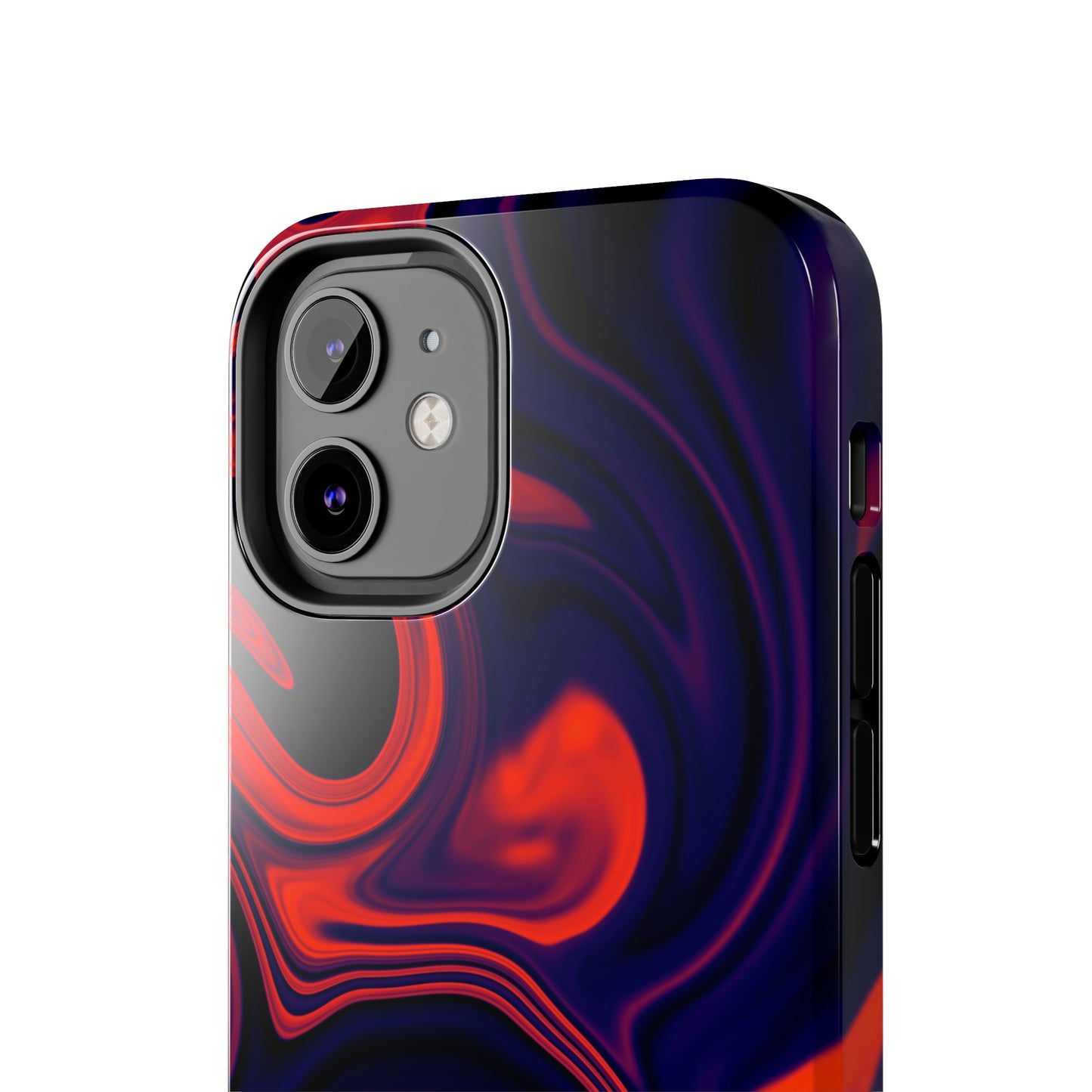 Orange & Navy blue liquid marble pattern Tough Case