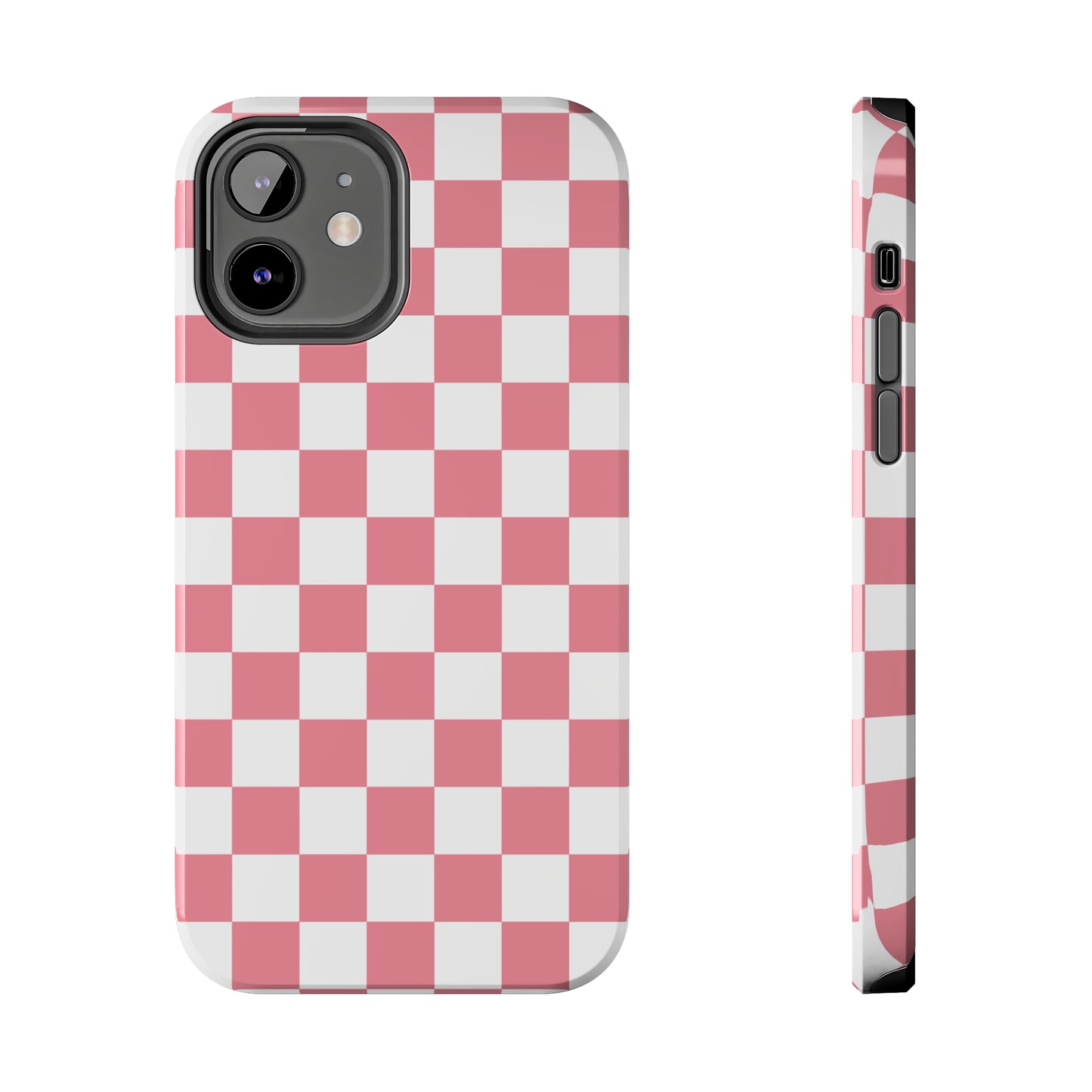 Pink Checkers Tough iPhone Case