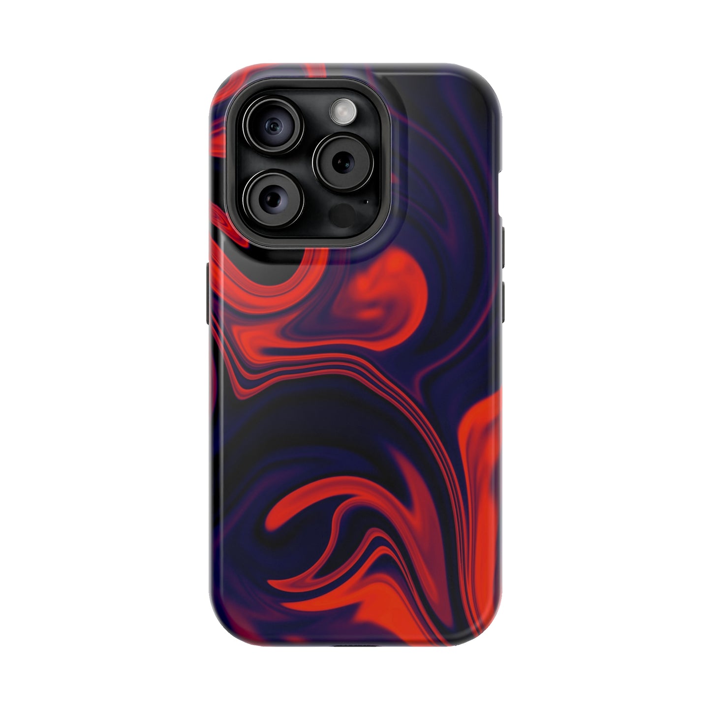 Orange & Navy blue liquid marble pattern MagSafe Tough Case