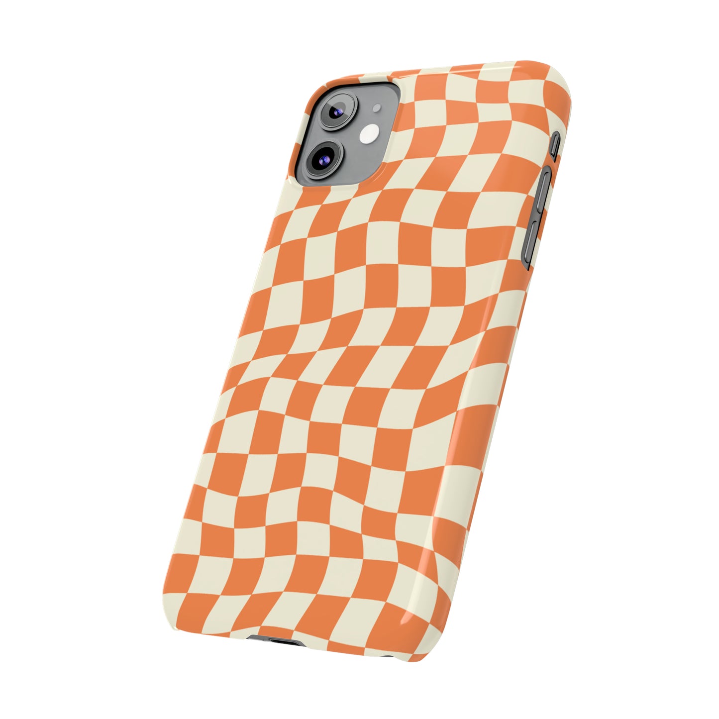 Retro Orange Peel Crazy Checkers Snap Case