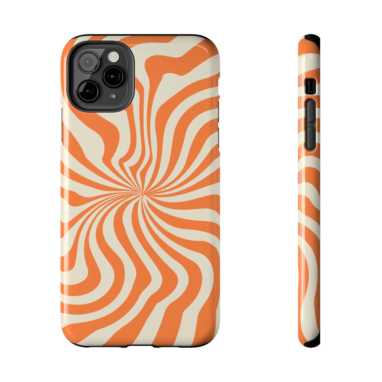 Orange Dizzy Spiral Tough iPhone Case