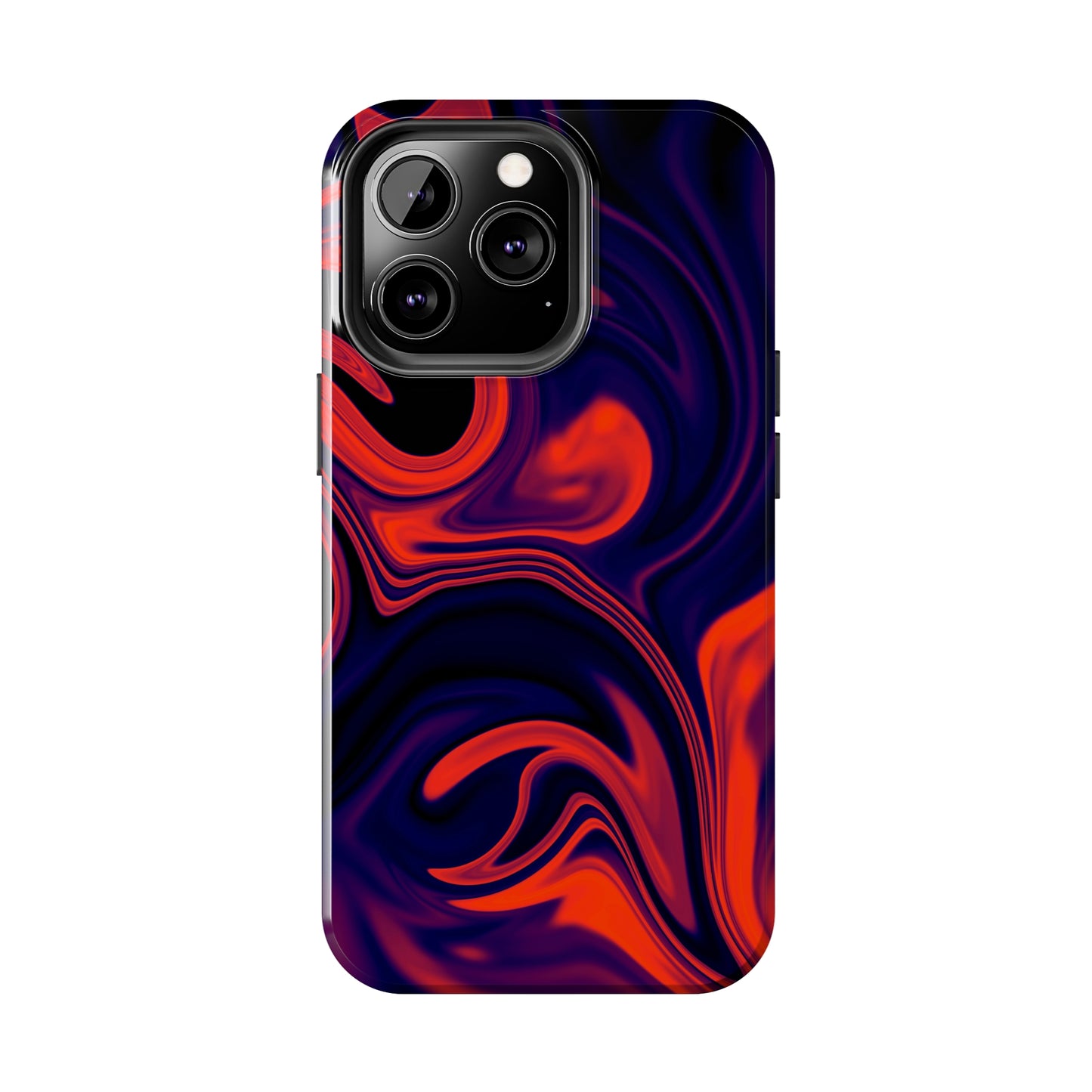 Orange & Navy blue liquid marble pattern Tough Case