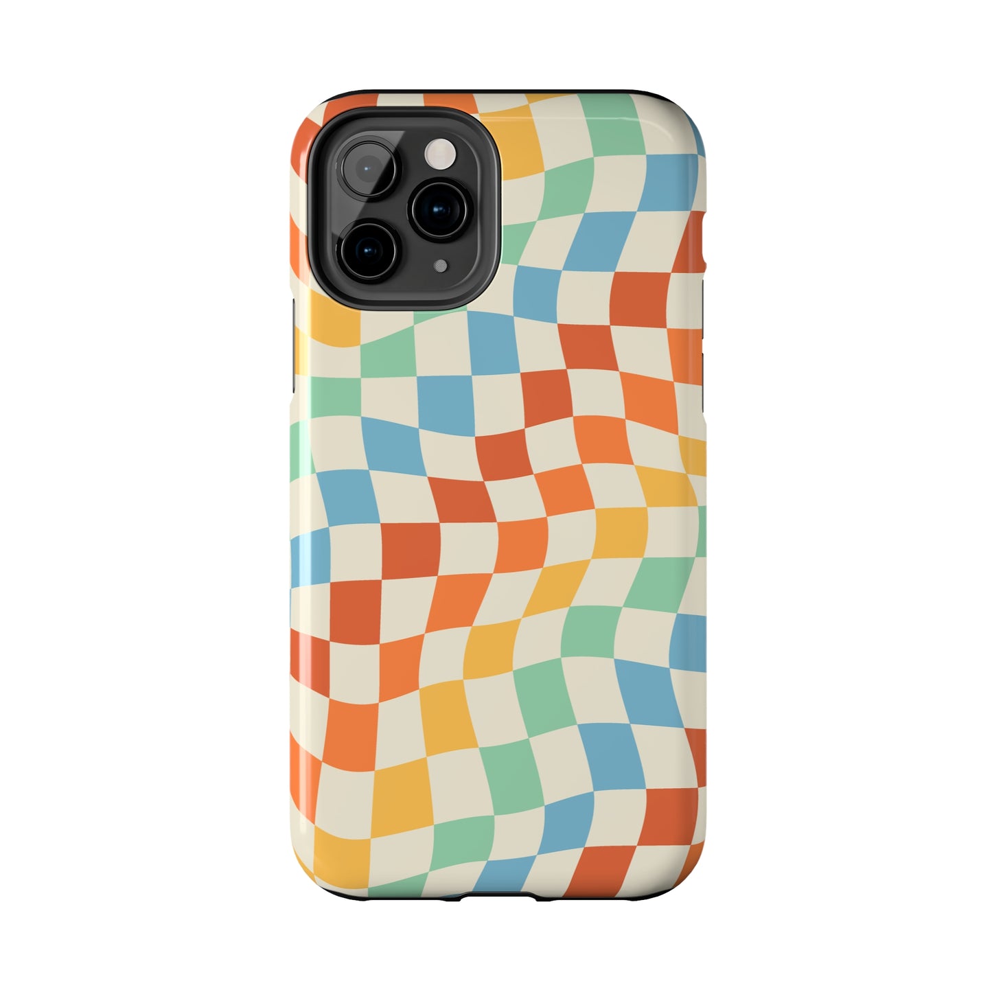 Retro Crazy Checkers Tough iPhone Case