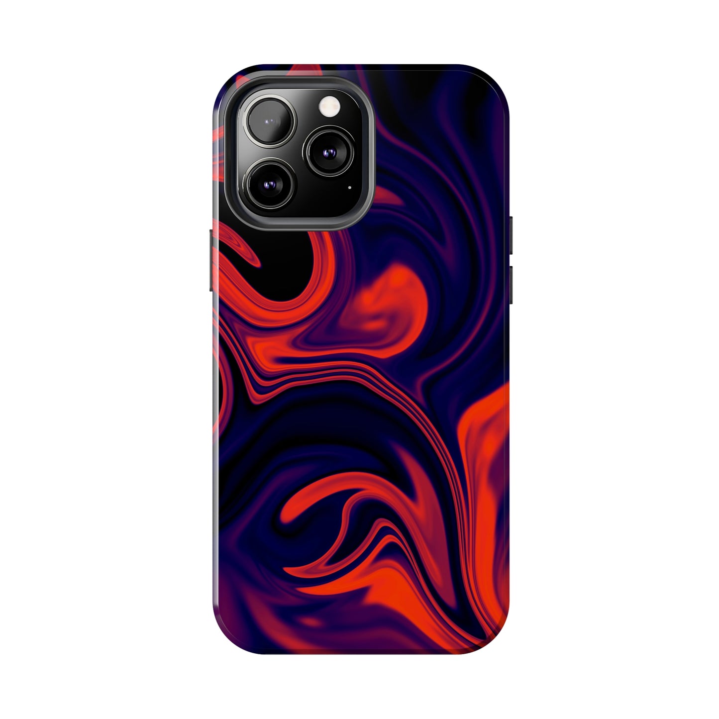Orange & Navy blue liquid marble pattern Tough Case