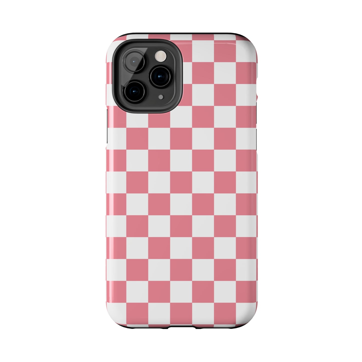 Pink Checkers Tough iPhone Case