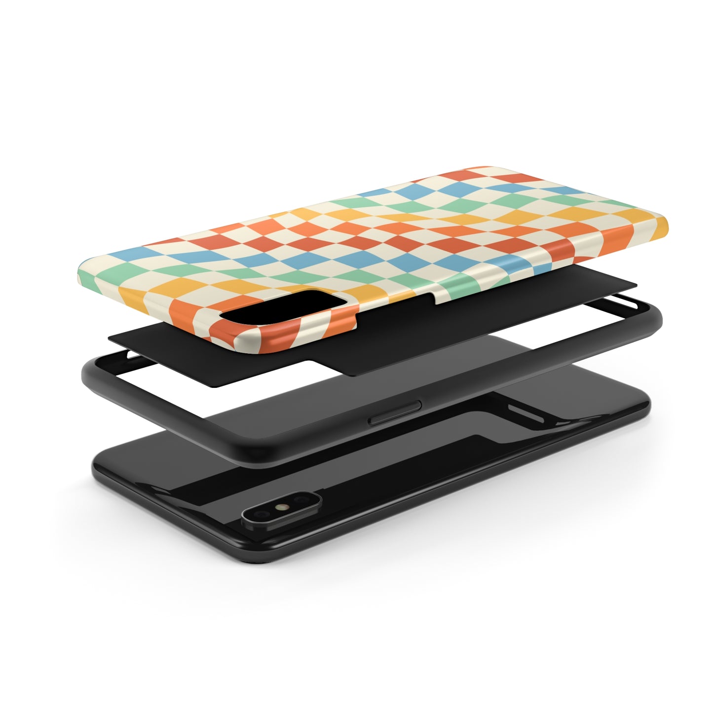 Retro Crazy Checkers Tough iPhone Case