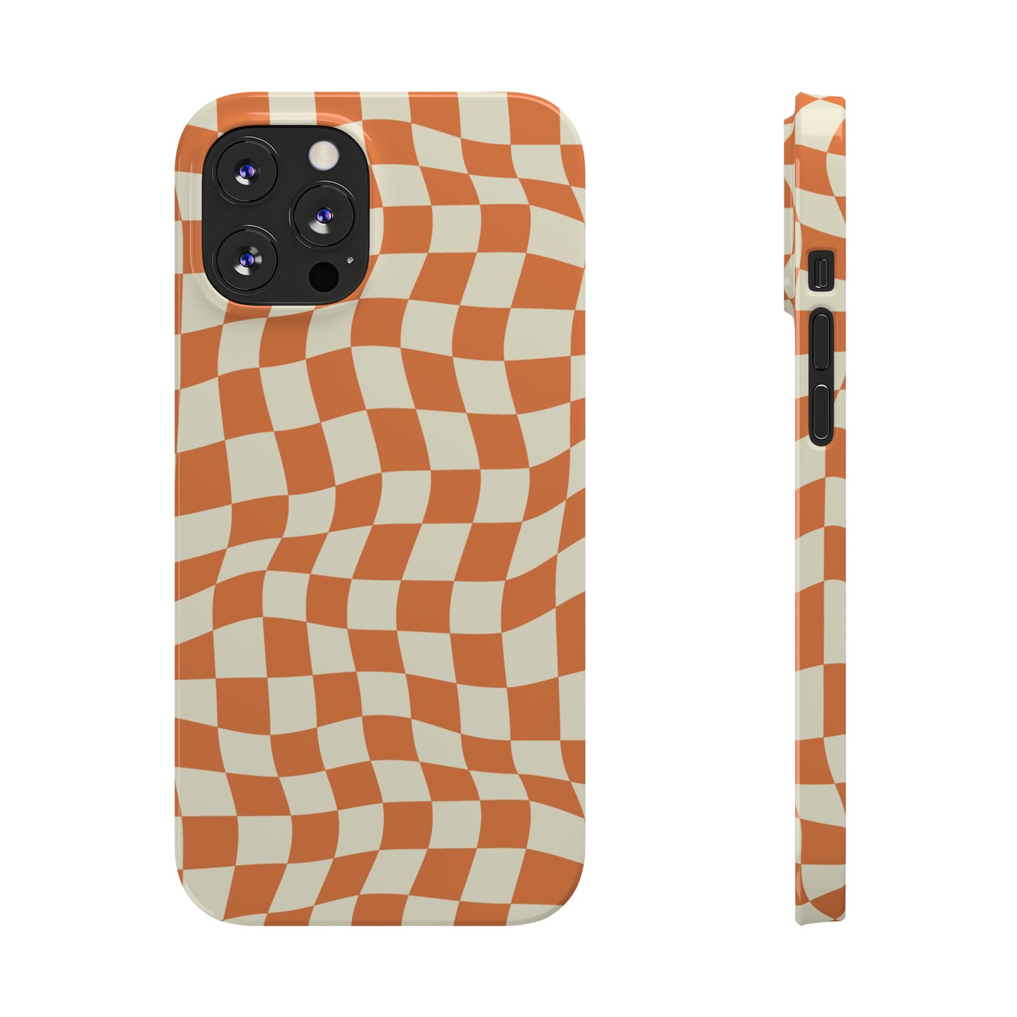 Retro Orange Peel Crazy Checkers Snap Case