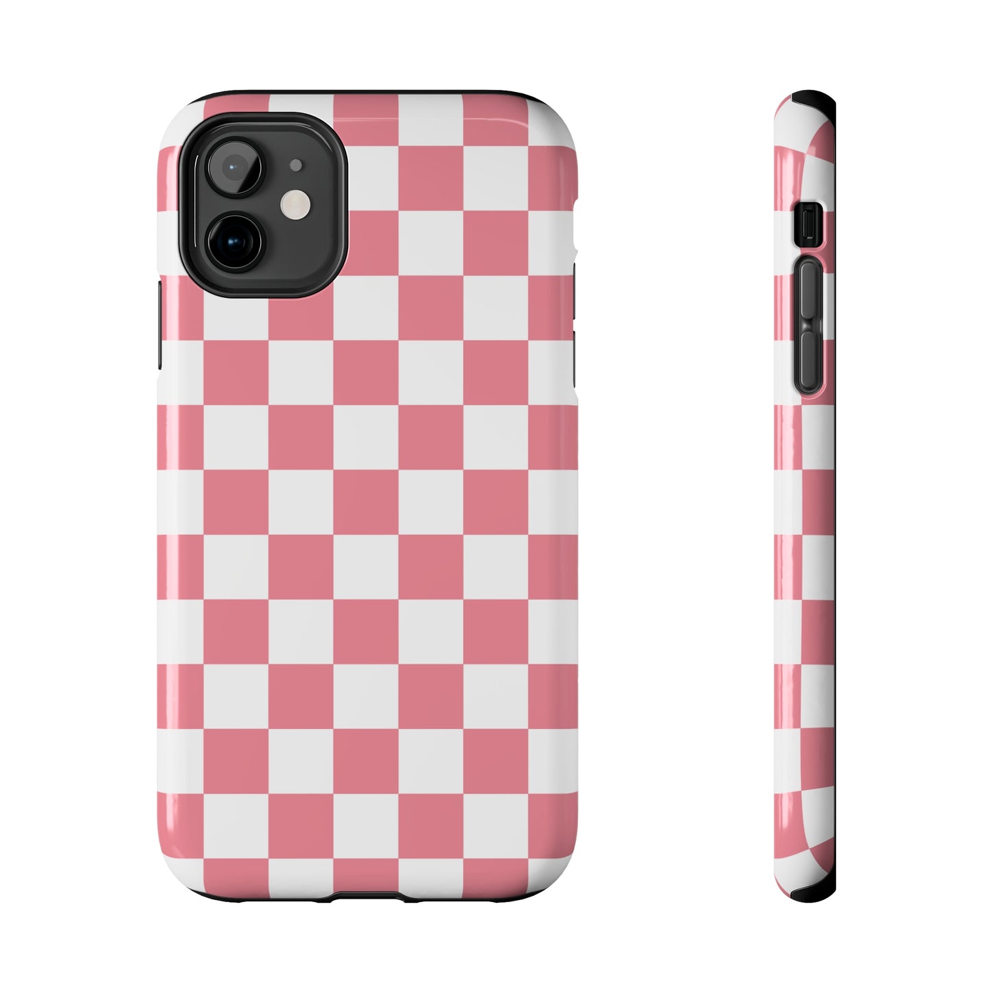 Pink Checkers Tough iPhone Case