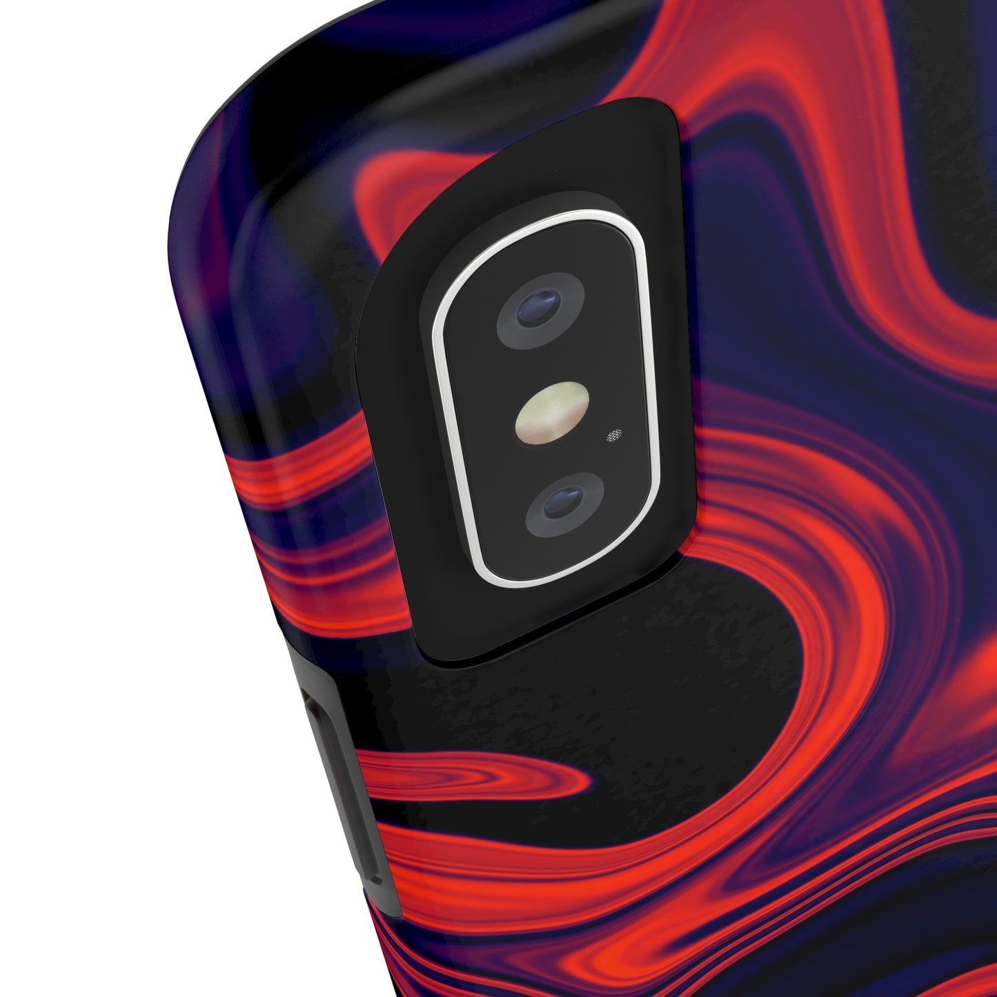 Orange & Navy blue liquid marble pattern Tough Case