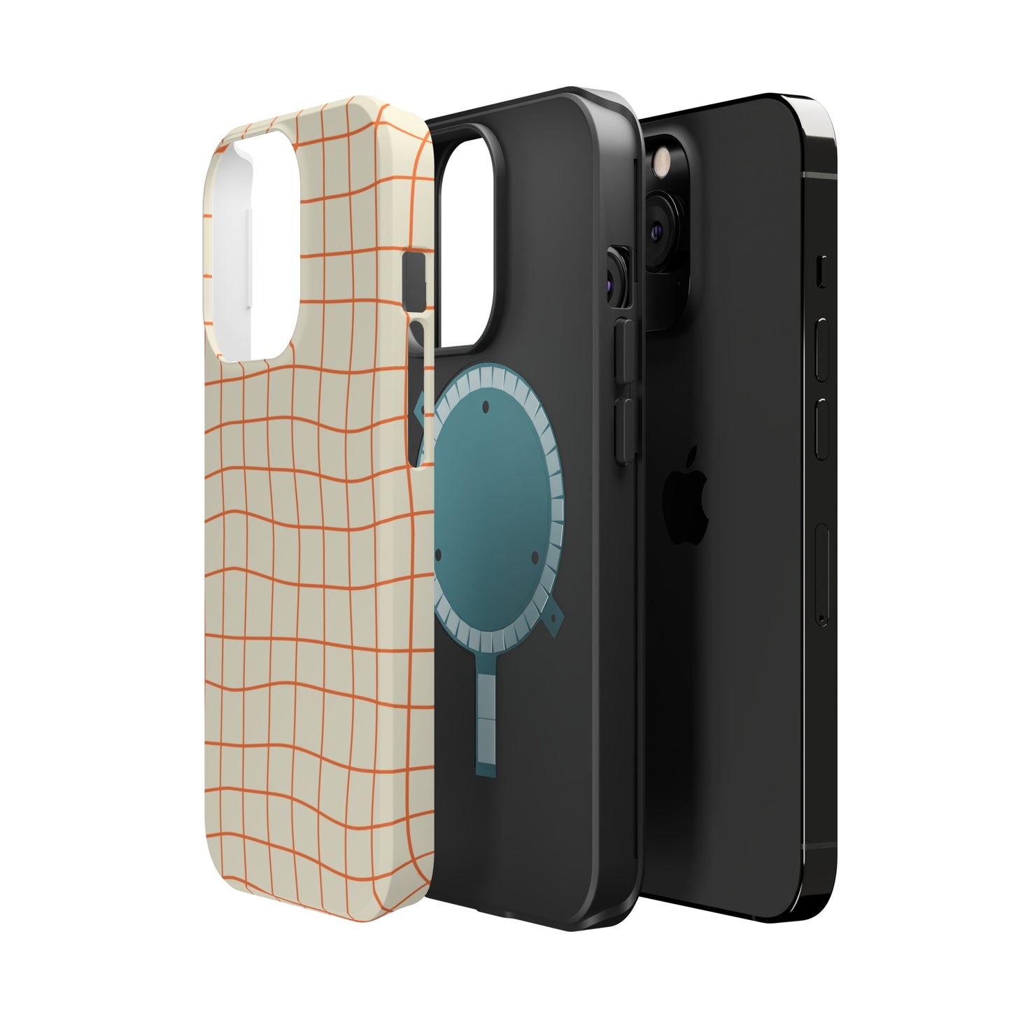 Soft Beige Dizzy Grid MagSafe Tough Case