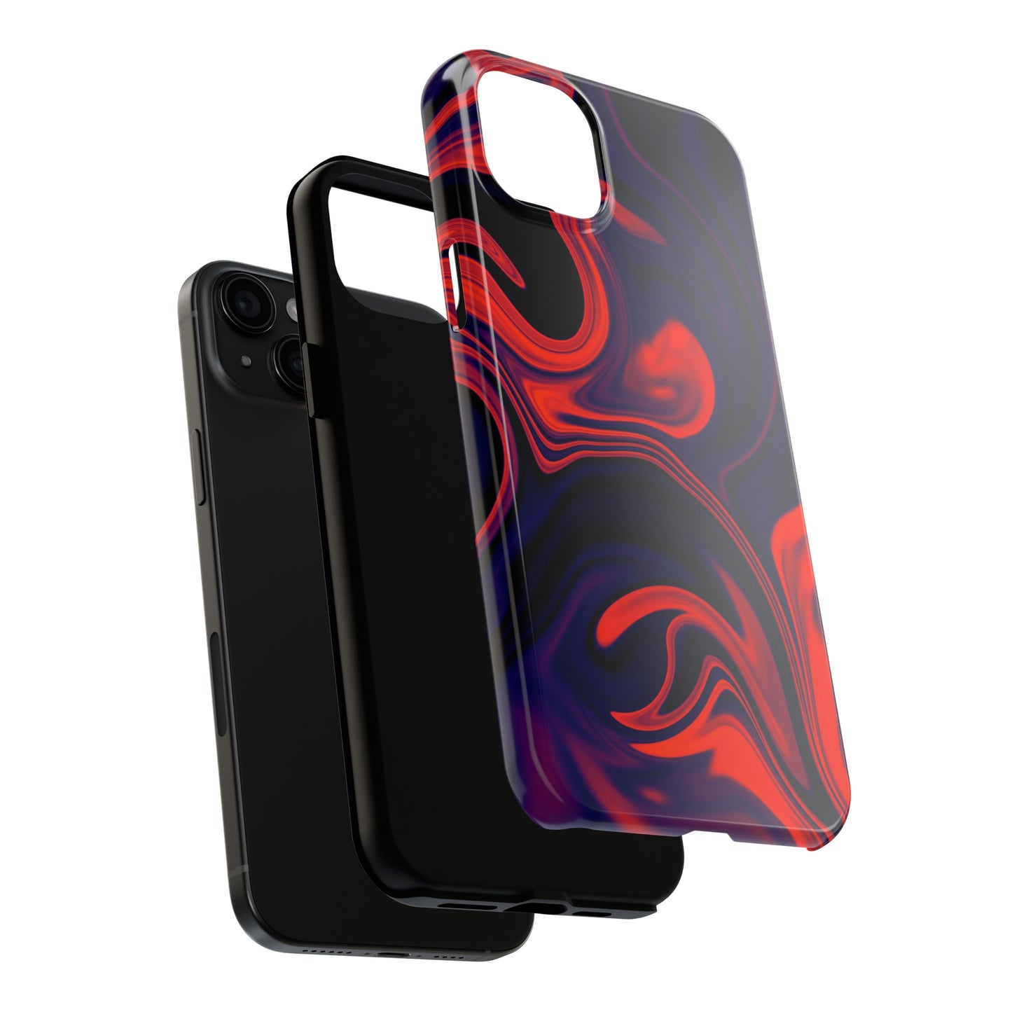 Orange & Navy blue liquid marble pattern Tough Case