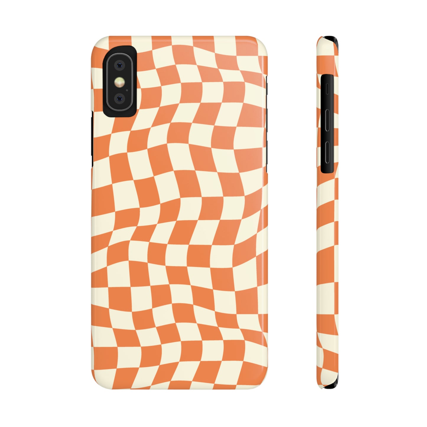 Retro Orange Peel Crazy Checkers Snap Case