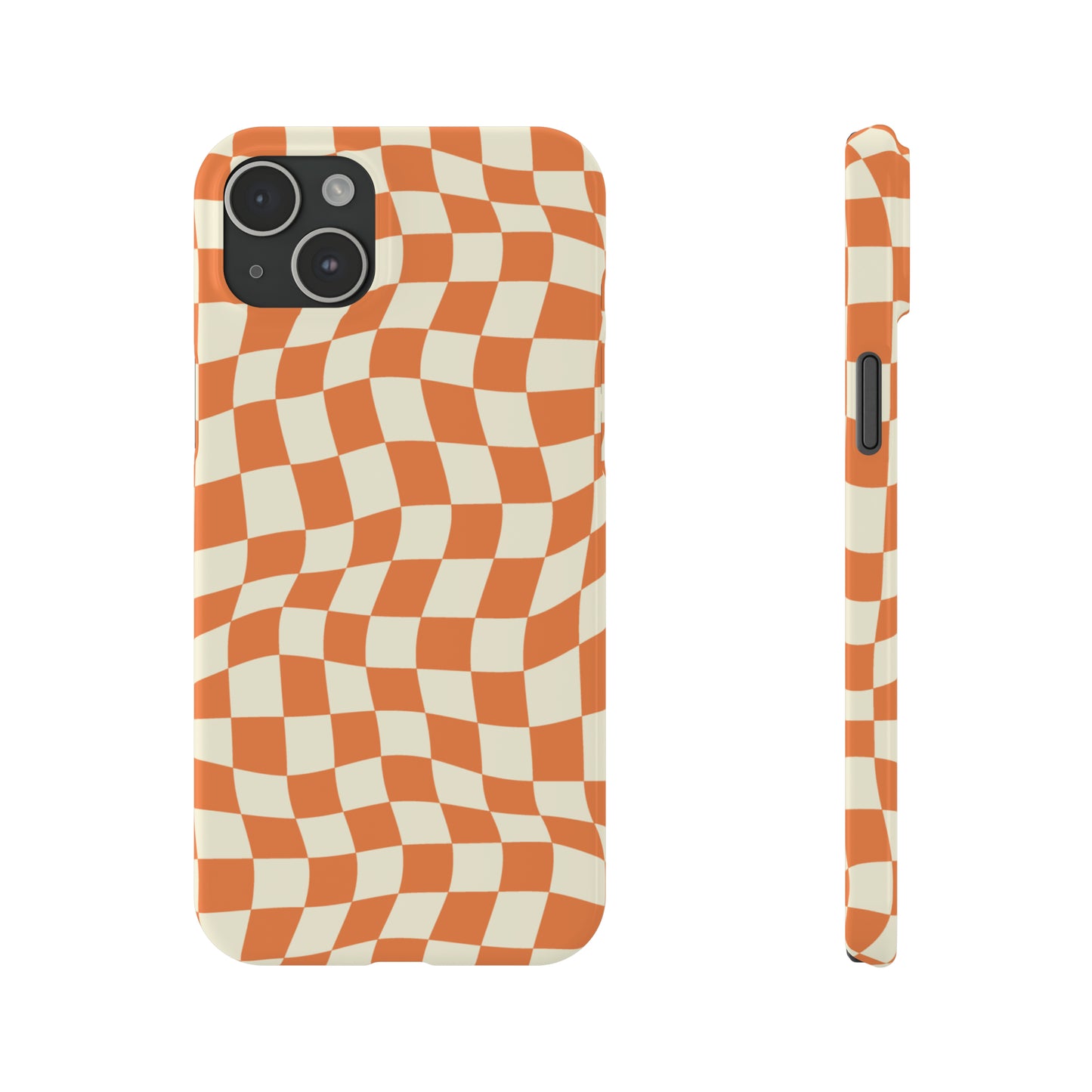 Retro Orange Peel Crazy Checkers Snap Case