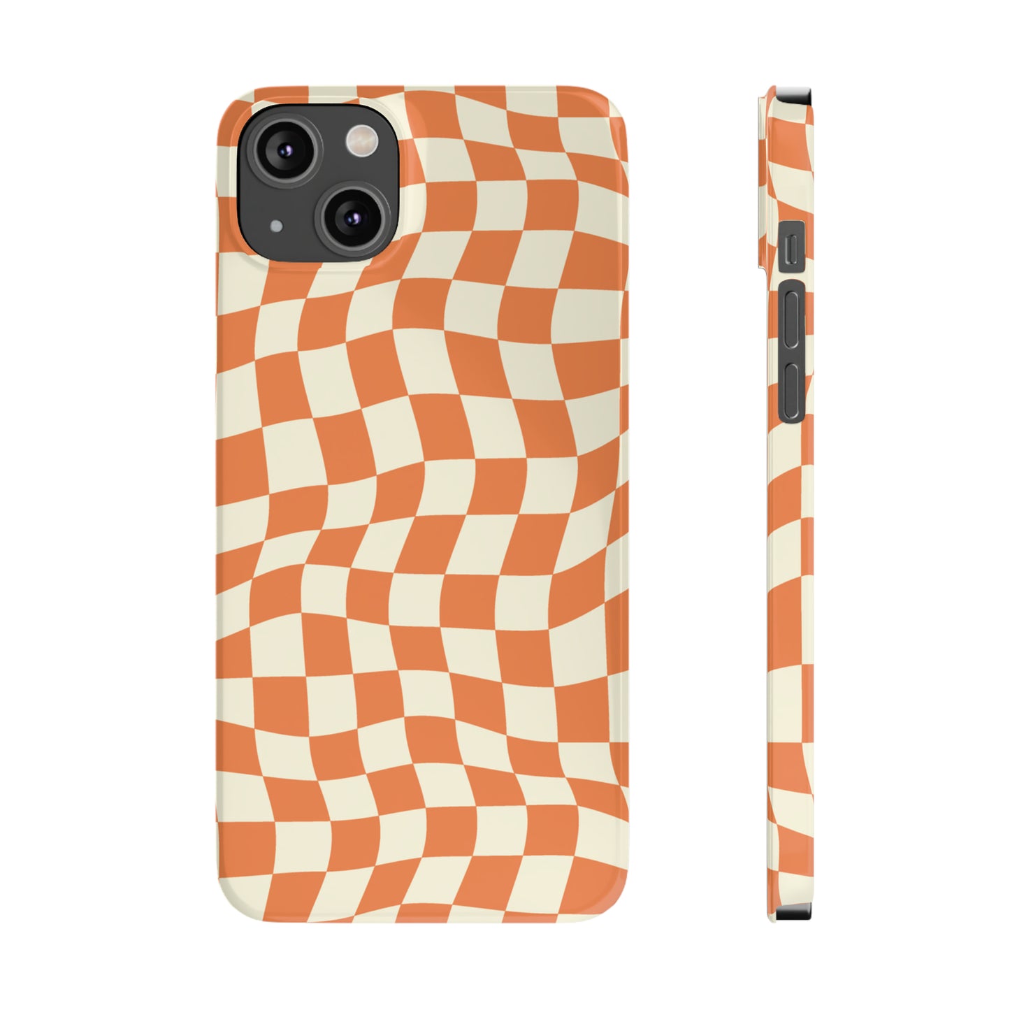 Retro Orange Peel Crazy Checkers Snap Case