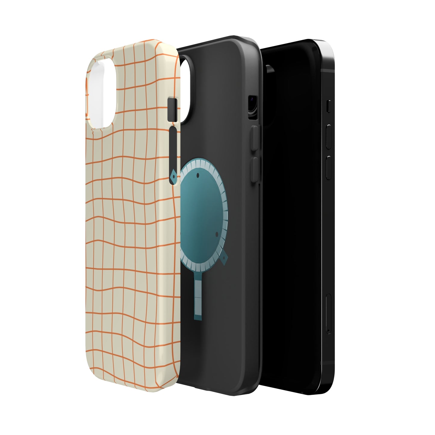 Soft Beige Dizzy Grid MagSafe Tough Case