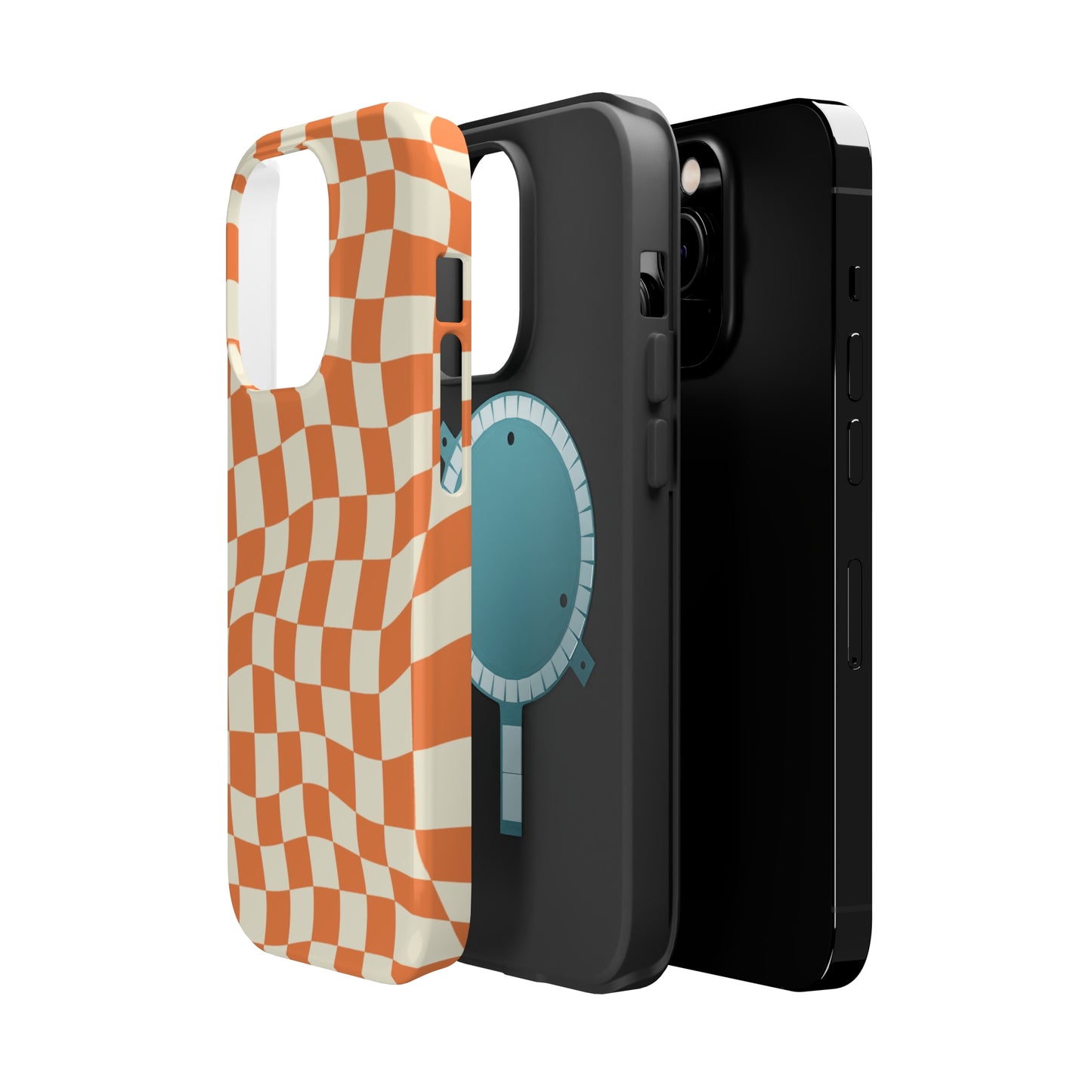 Retro Orange Peel Crazy Checkers MagSafe Tough Case