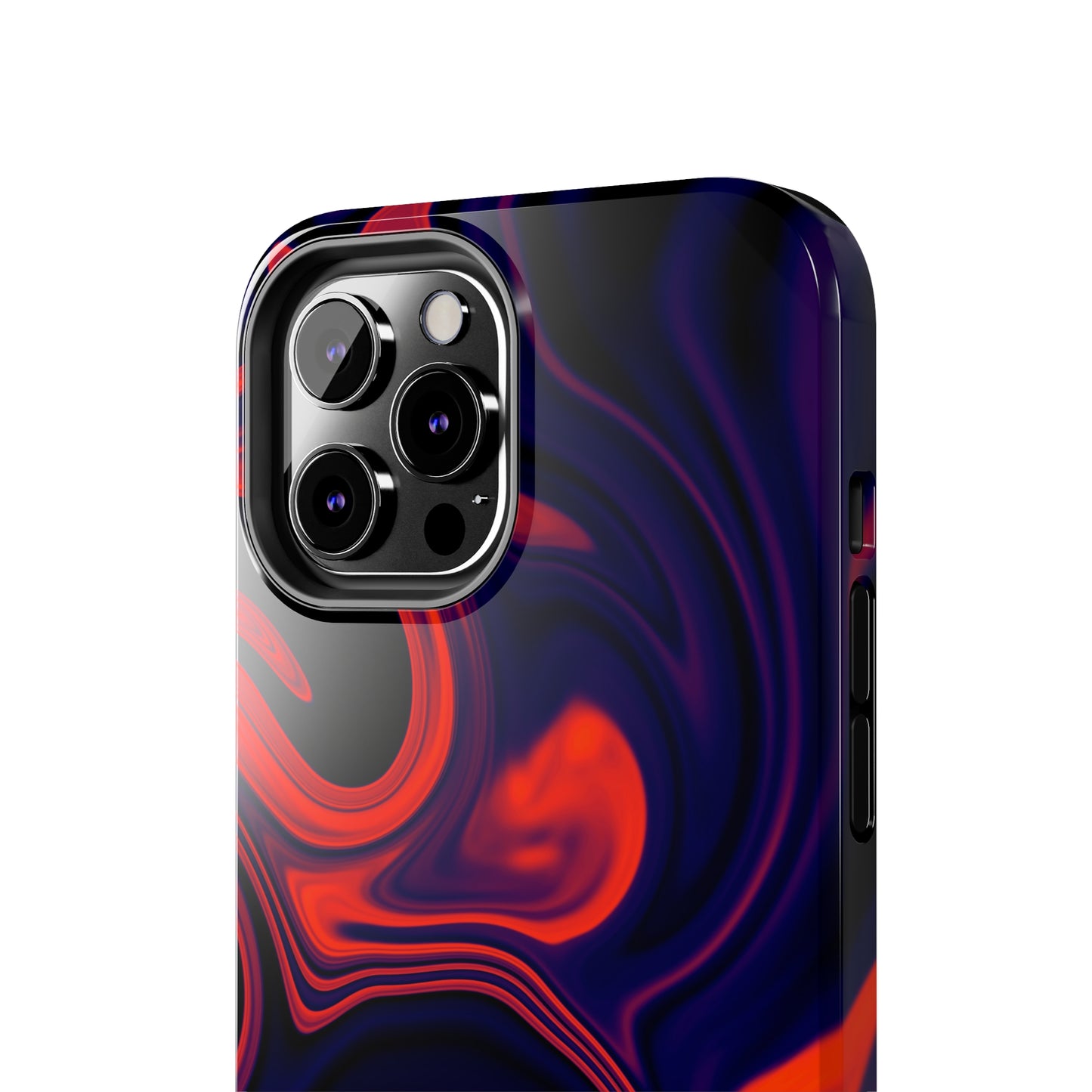 Orange & Navy blue liquid marble pattern Tough Case