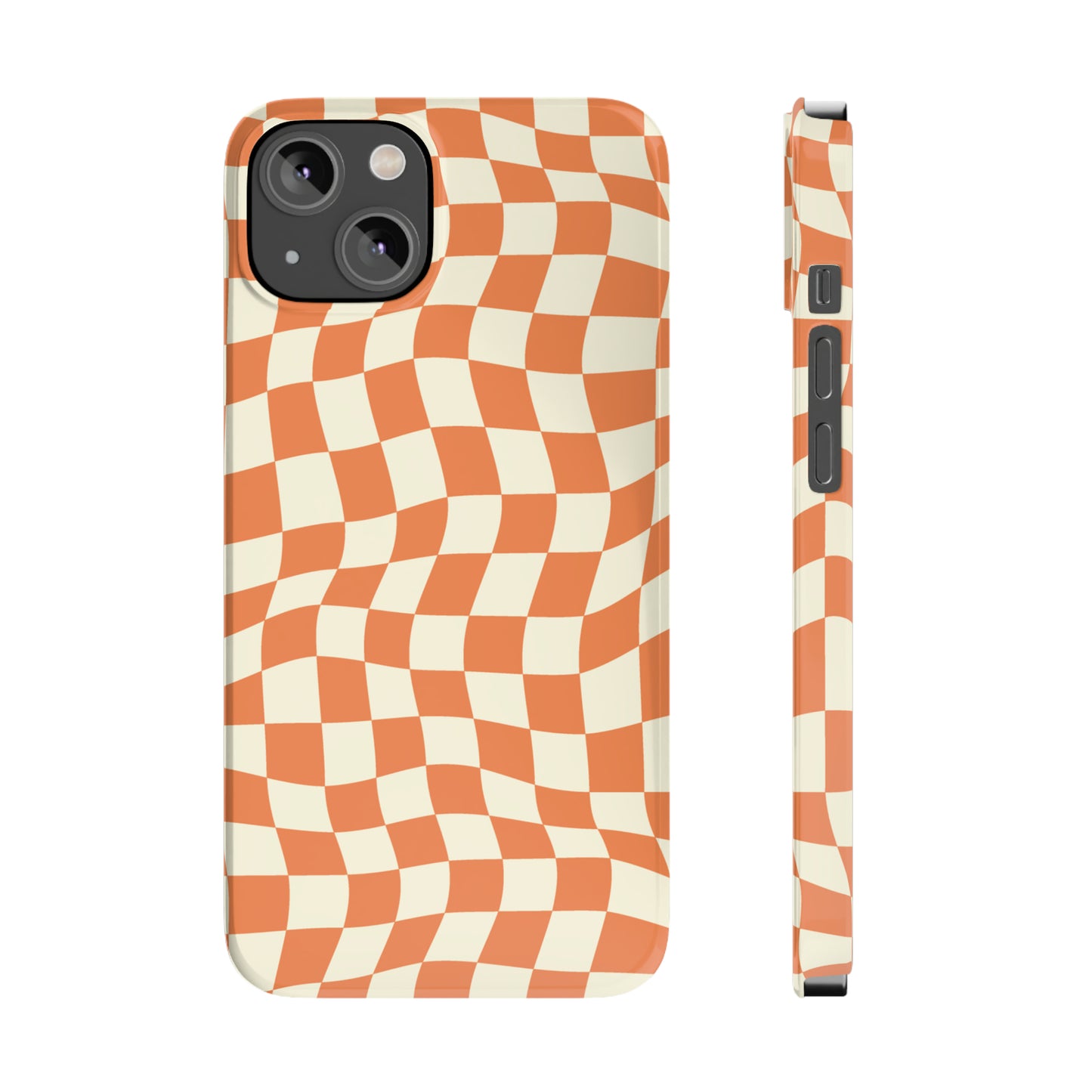 Retro Orange Peel Crazy Checkers Snap Case