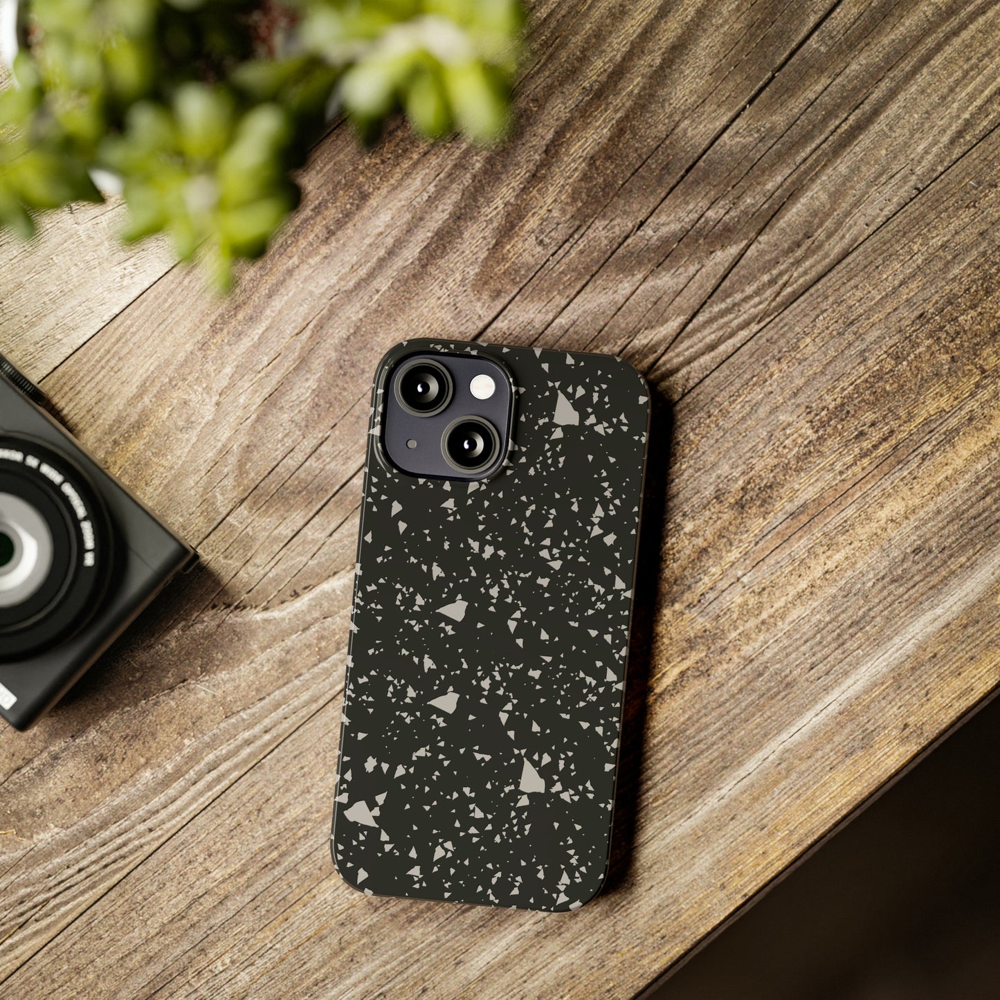 Black Terrazzo Snap Case